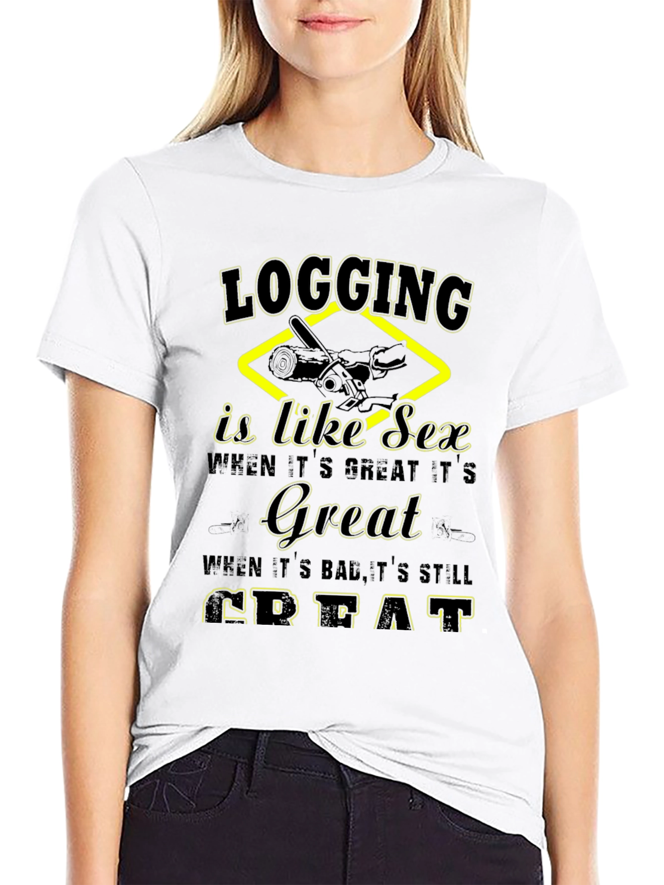 Black Logging is Like Sex Black T-Shirt view 9