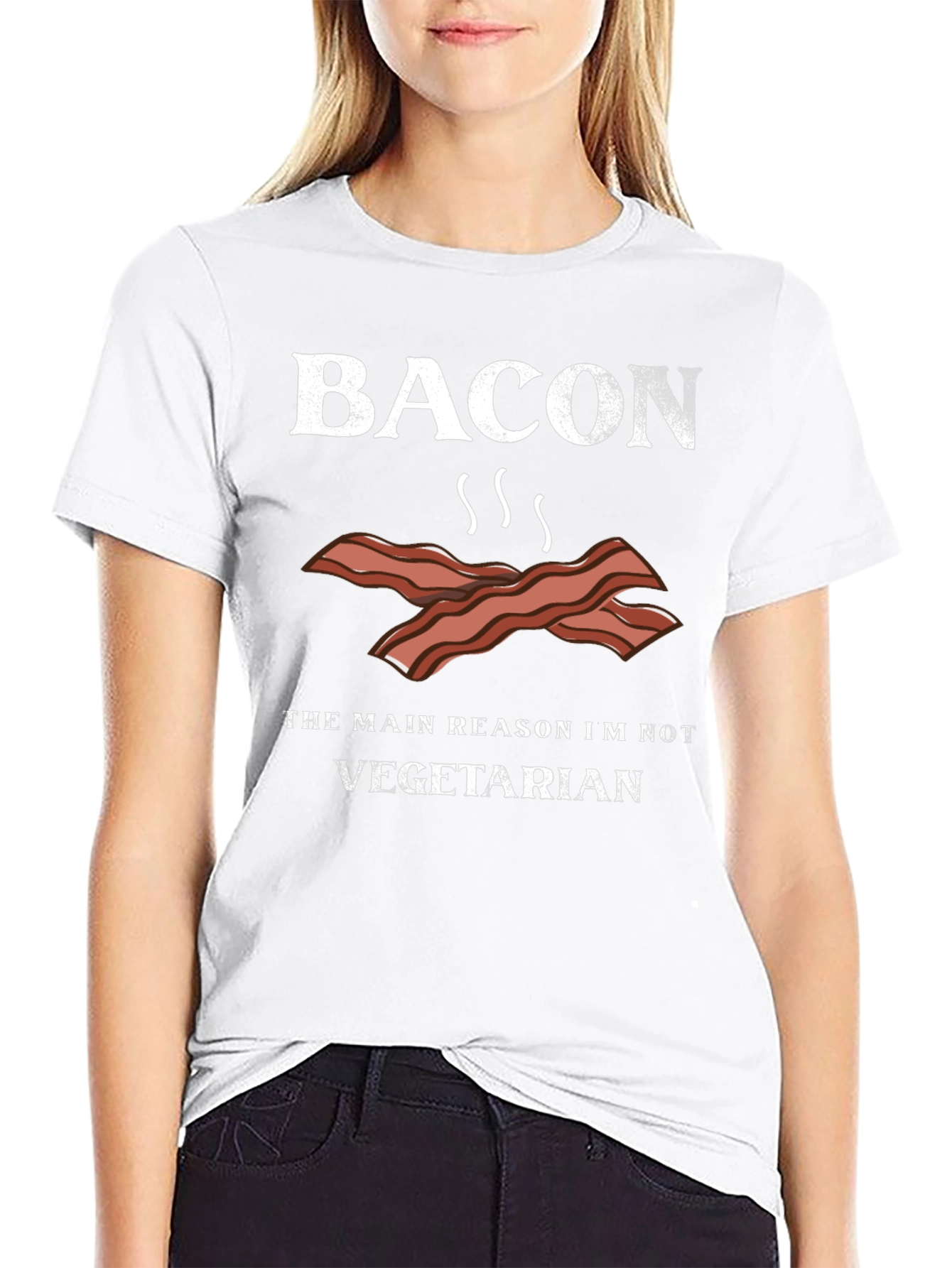 Black Bacon Lover T-Shirt: The Main Reason I'm Not Vegetarian view 9