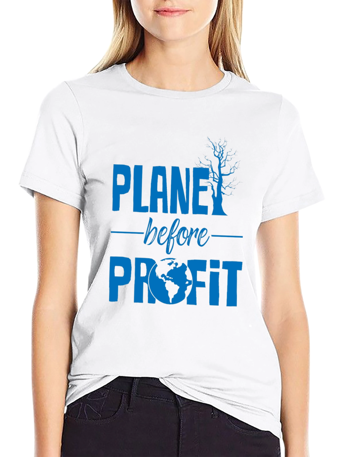 Black Planet Before Profit Graphic Tee - Eco Conscious view 9