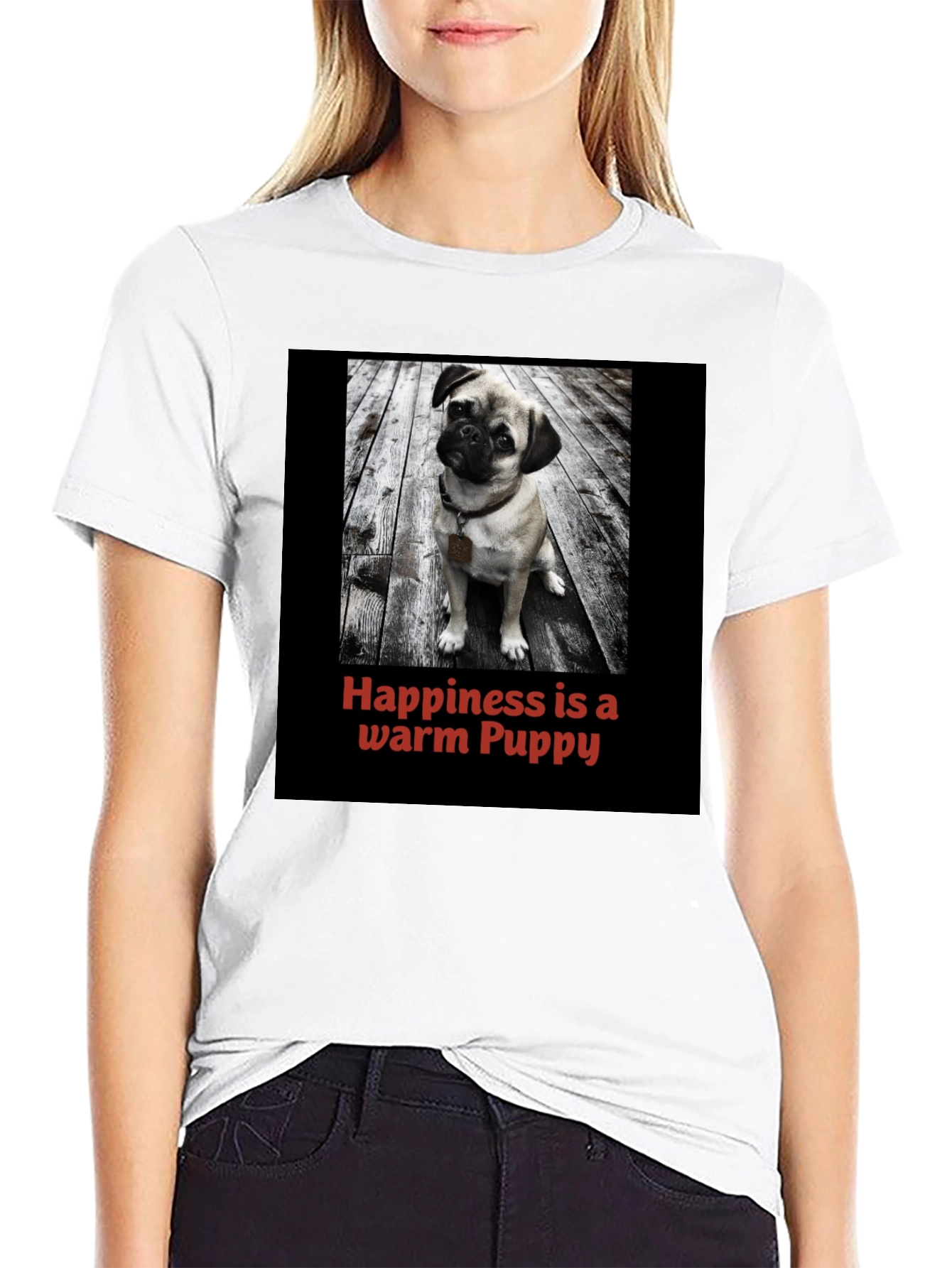 Black Happiness is a Warm Puppy T-Shirt view 9