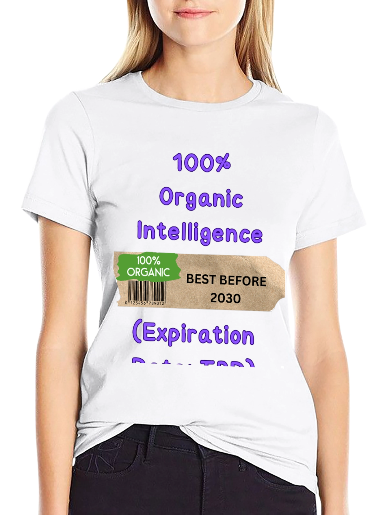 Black Organic Intelligence T-Shirt view 9