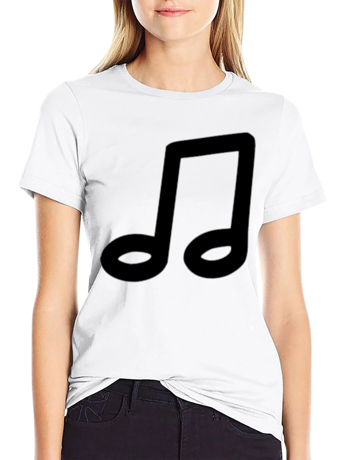 Black Music Note Graphic Black T-Shirt view 9