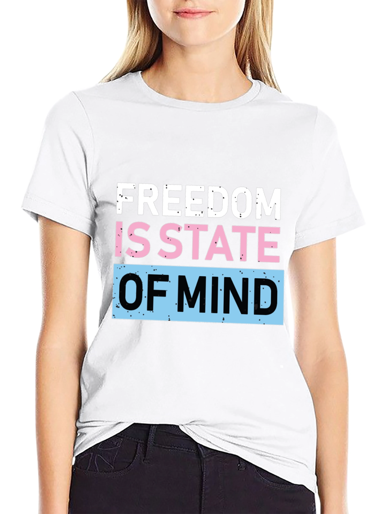 Black Freedom State of Mind Graphic T-Shirt view 9