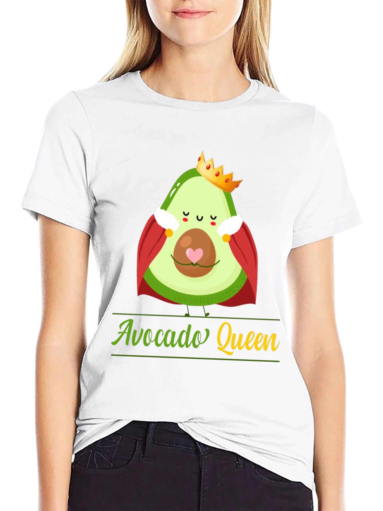 Black Avocado Queen T-Shirt - Funny Fruit Tee view 9