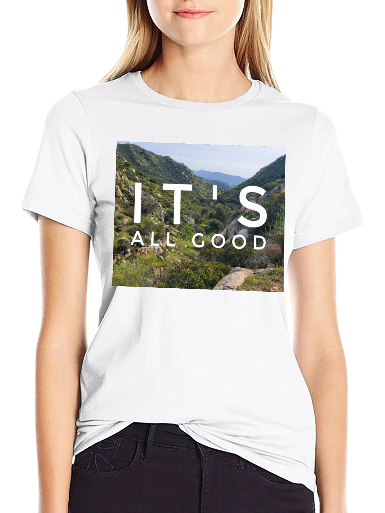 Black It's All Good Mountain Graphic Tee view 9