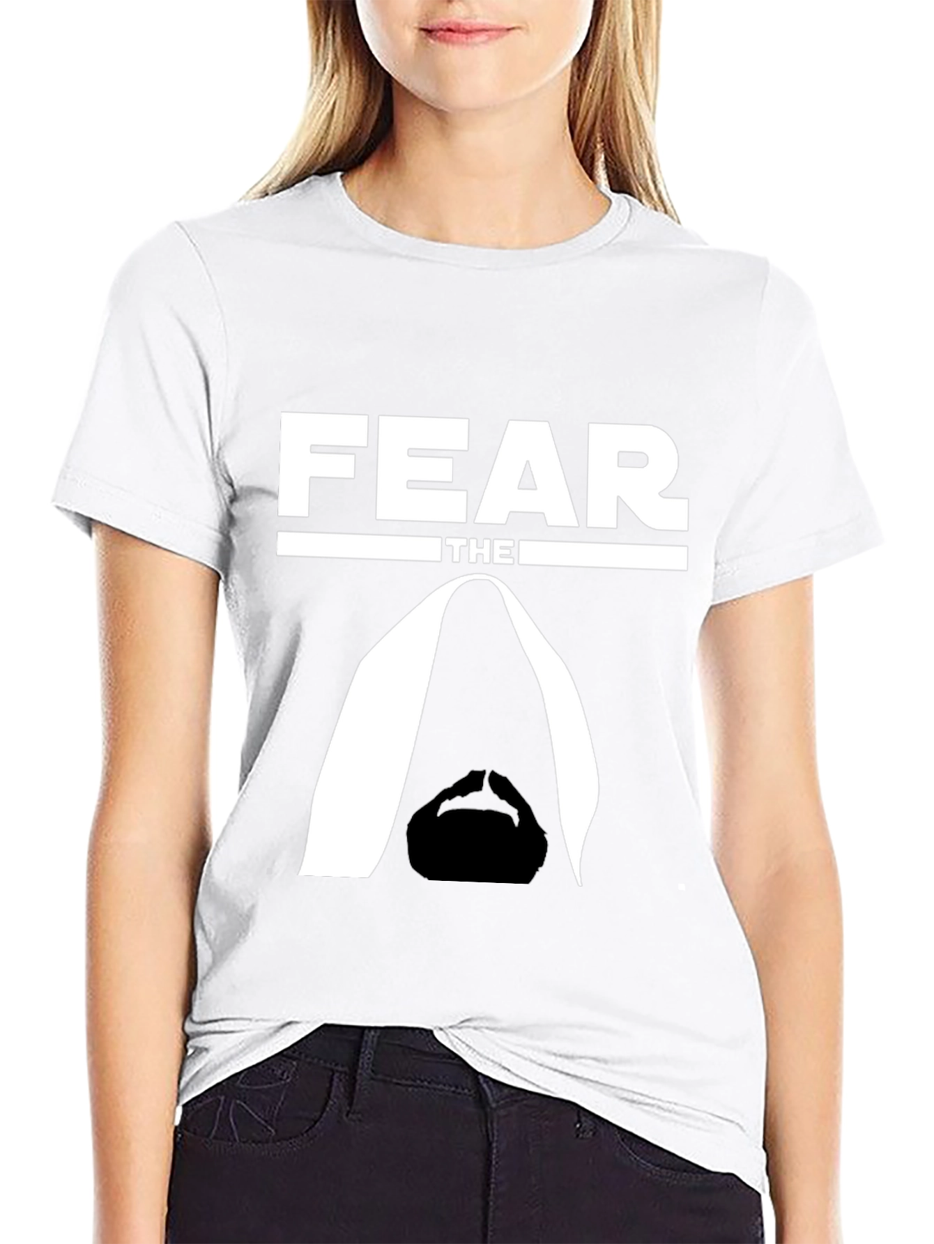 Black Fear the Beard T-Shirt - Black Cotton Tee view 9