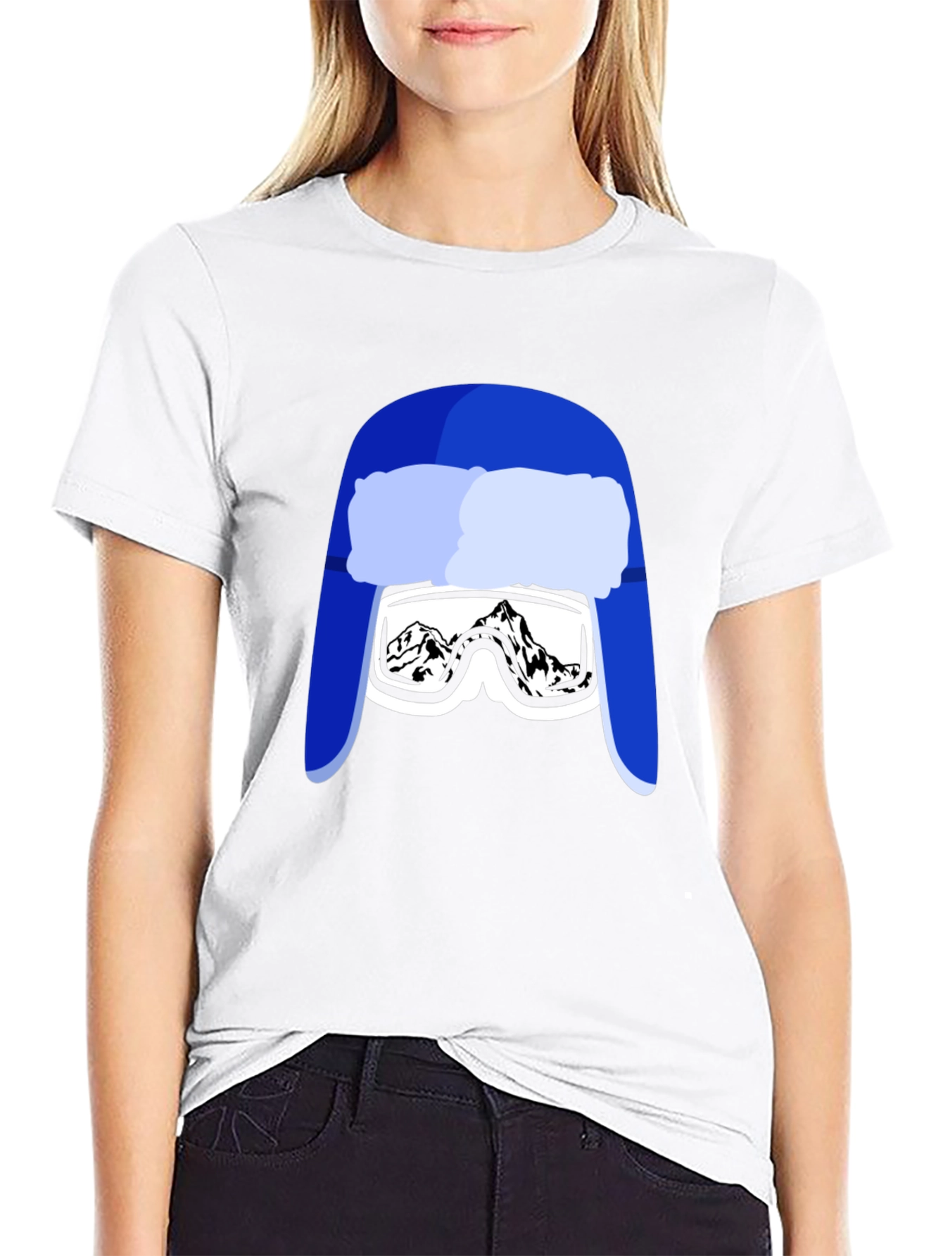 Black Funny Ski Hat Goggles T-Shirt view 9