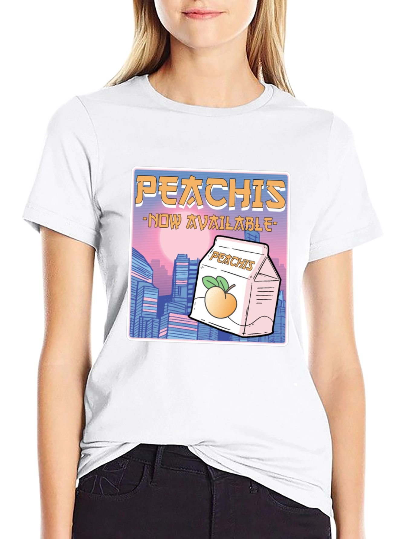 Black Peachis T-Shirt: Retro Anime Drink Tee view 9