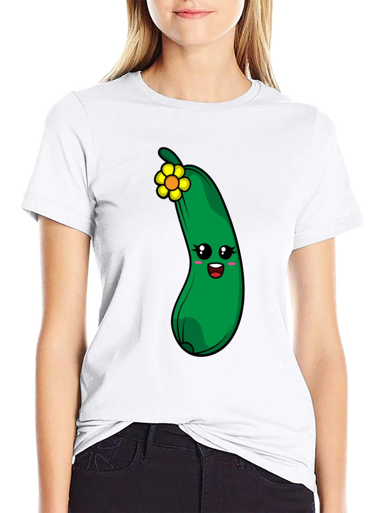 Funny Zucchini Flower Graphic T-Shirt - 9