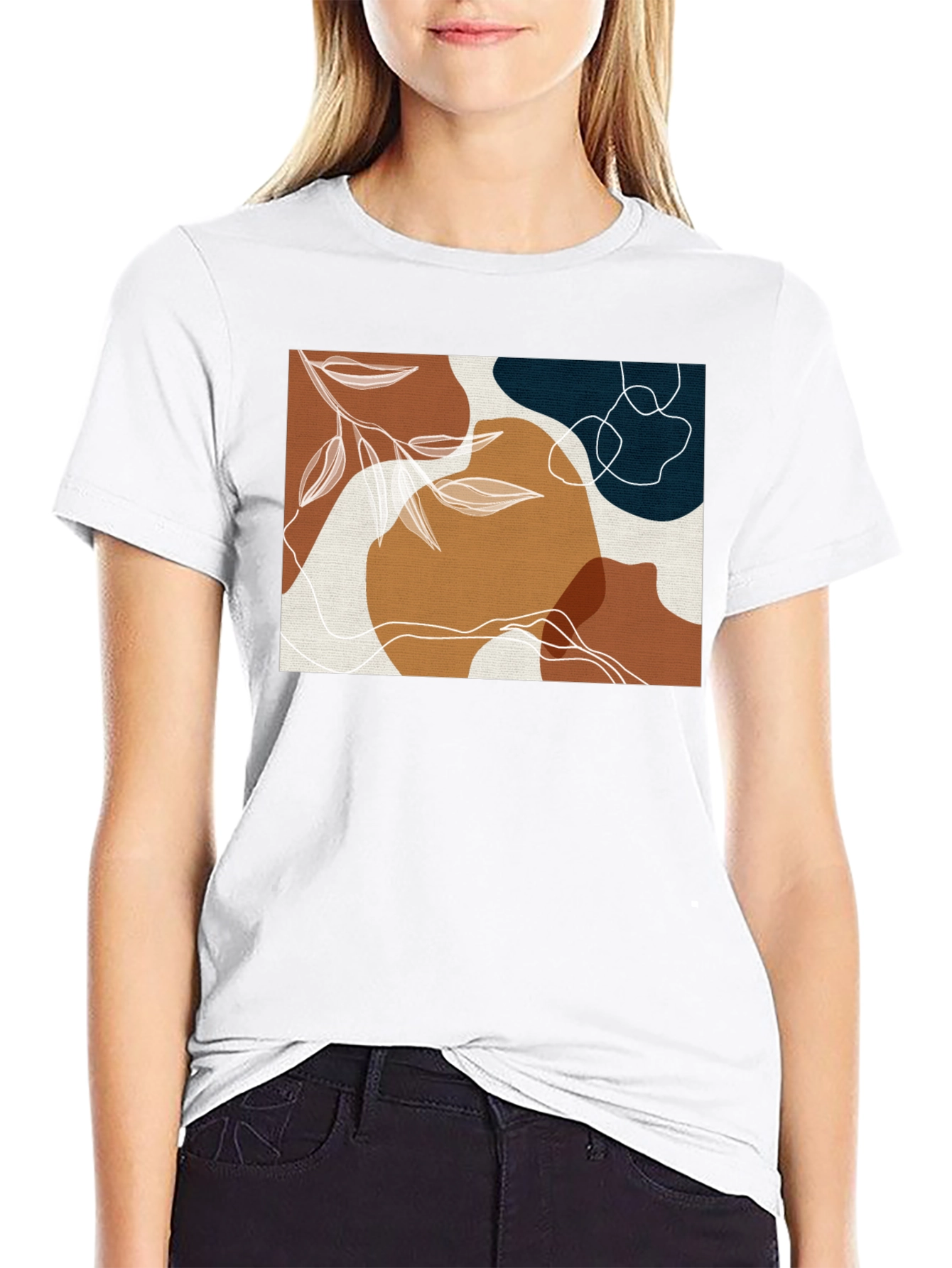 Black Abstract Art Graphic Tee - Modern Design view 9