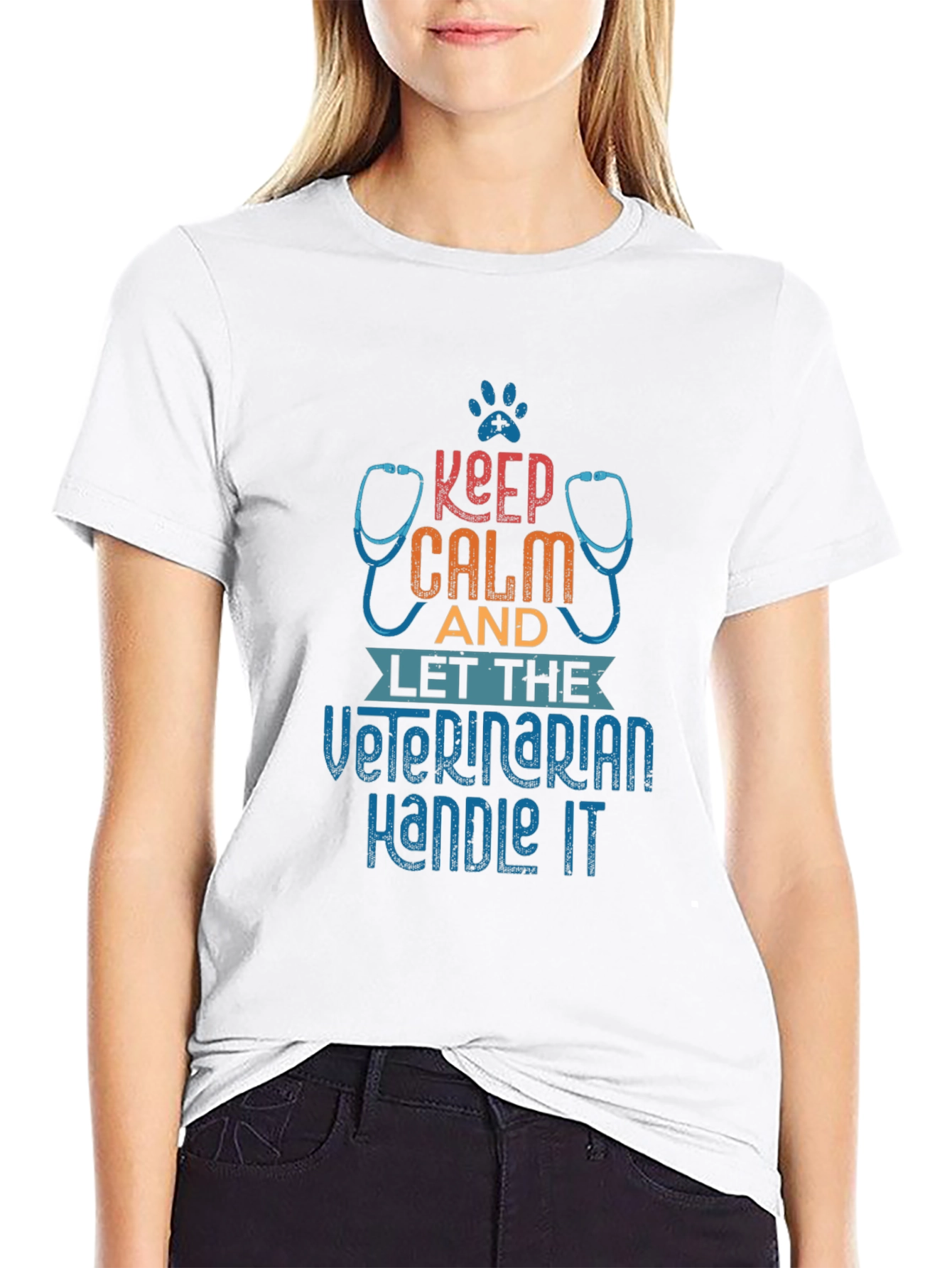 Black Keep Calm Veterinarian Handle It T-Shirt view 9