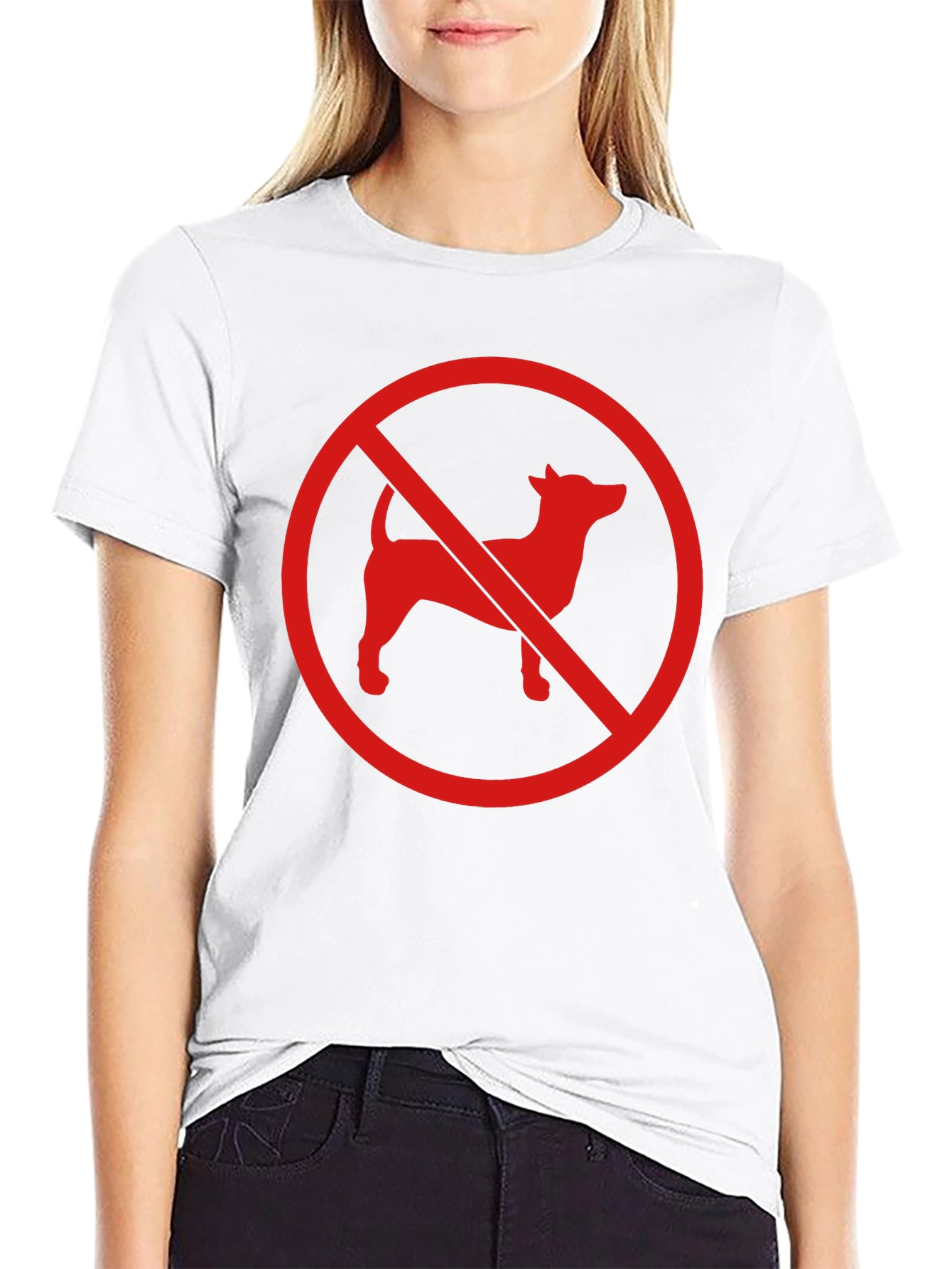 Black No Dogs Allowed Graphic Tee - Black Cotton Blend view 9