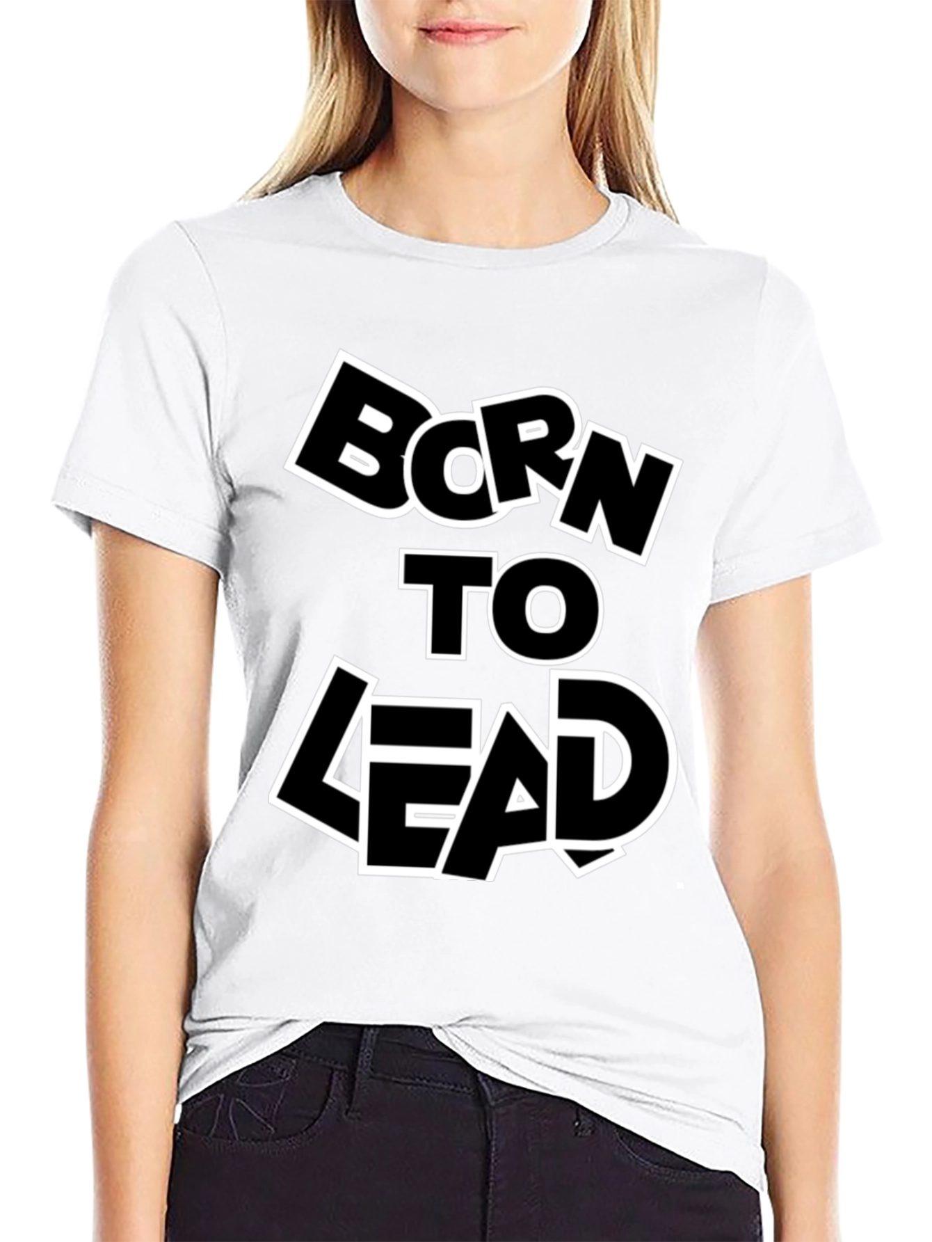 Black Born to Lead Graphic Print T-Shirt - Black view 9