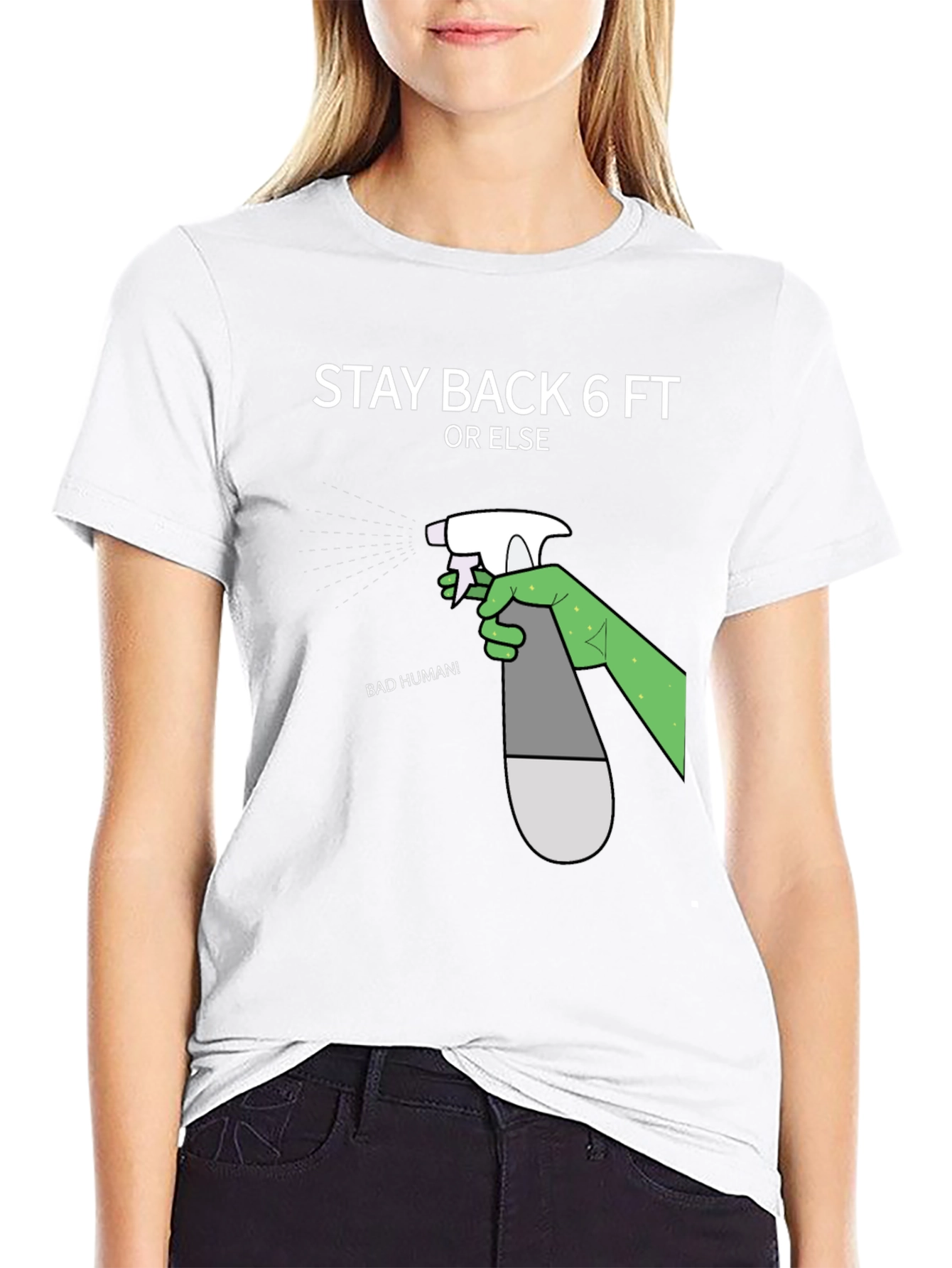 Black Stay Back 6ft Novelty Graphic T-Shirt view 9