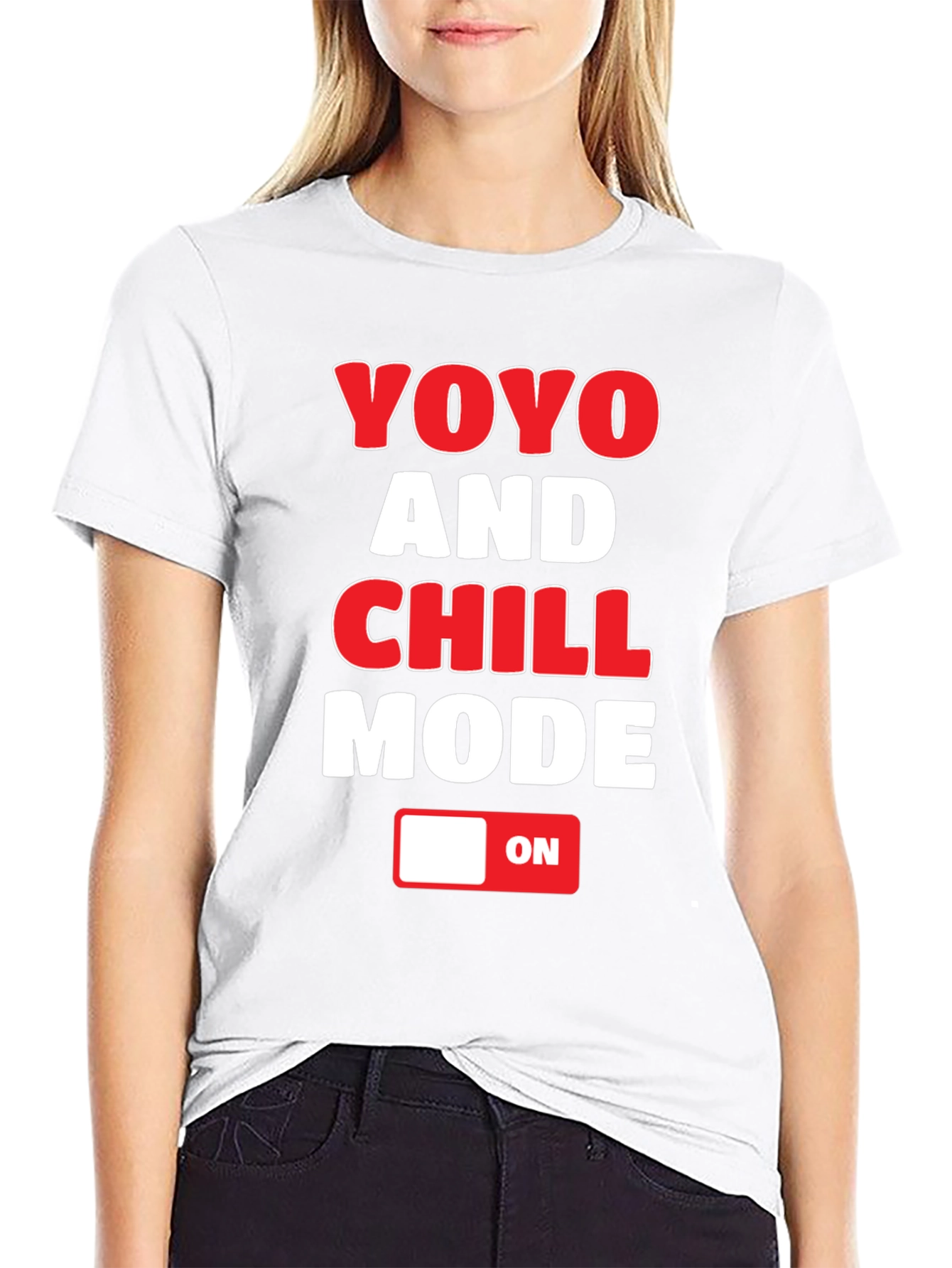 Black YOYO and CHILL Mode T-Shirt - Novelty Graphic Tee view 9
