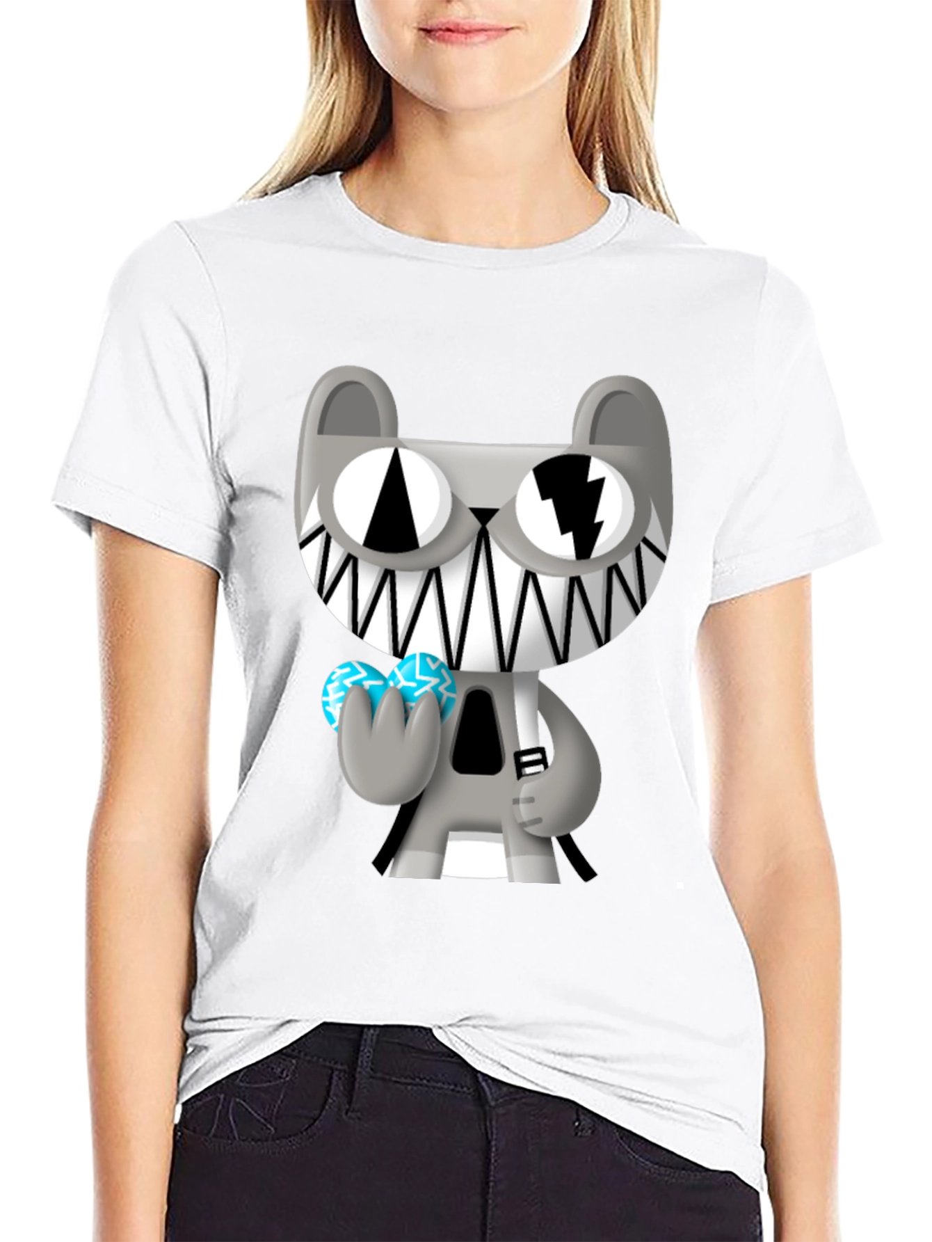 Black Cartoon Character Graphic T-Shirt view 9