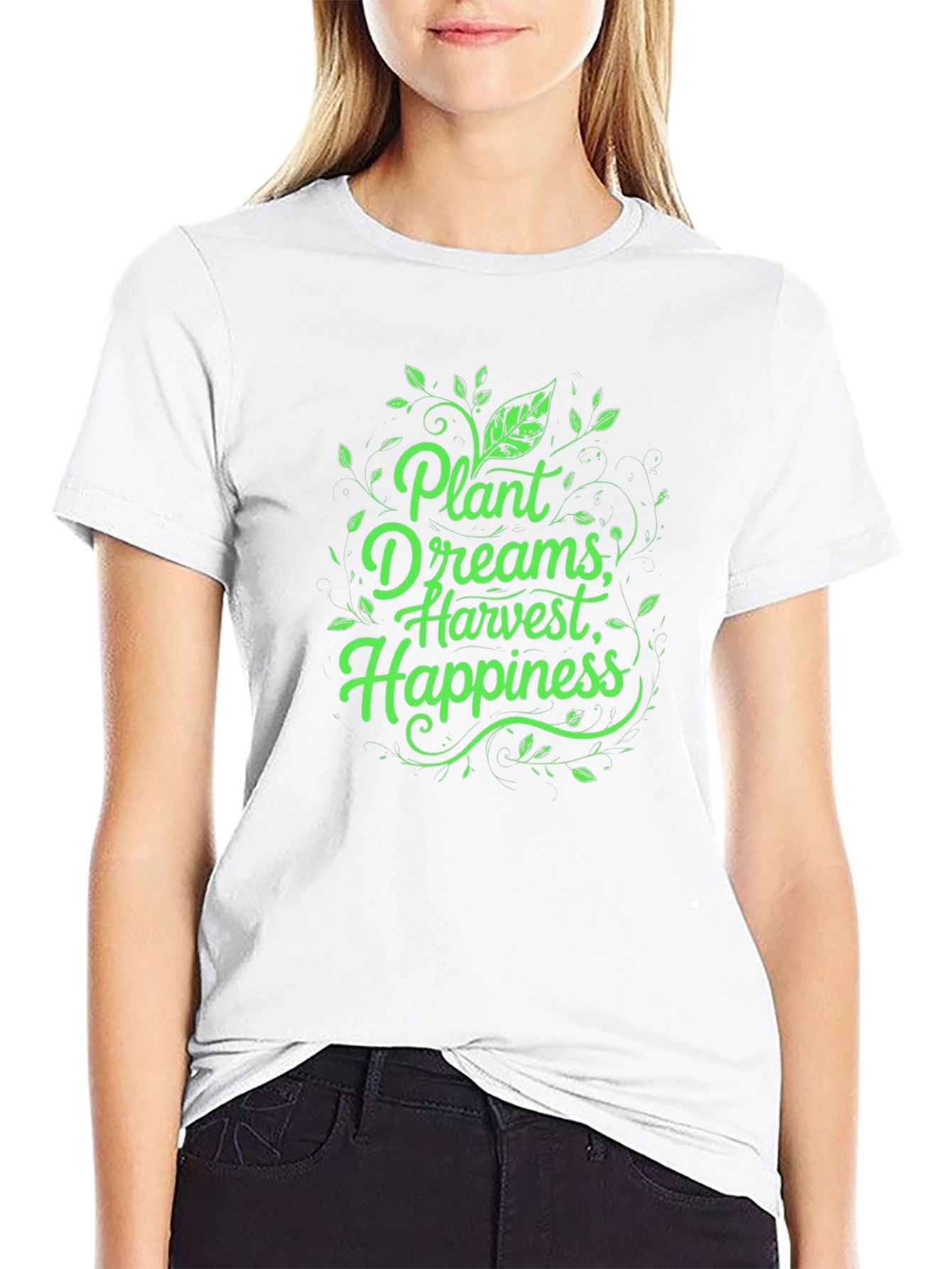Black Plant Dreams Harvest Happiness T-Shirt view 9