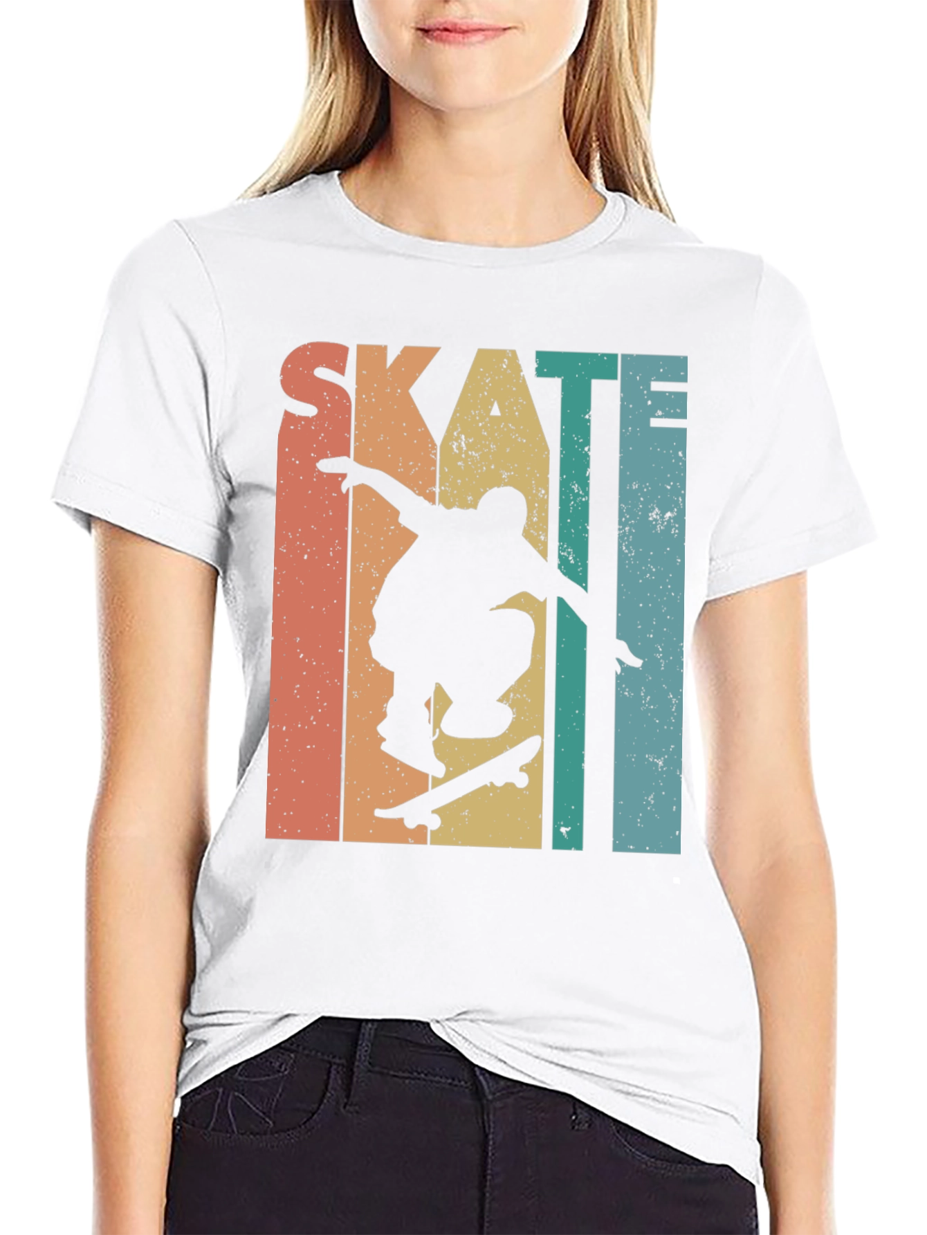Black Skateboarding Retro Graphic Tee - Black view 9