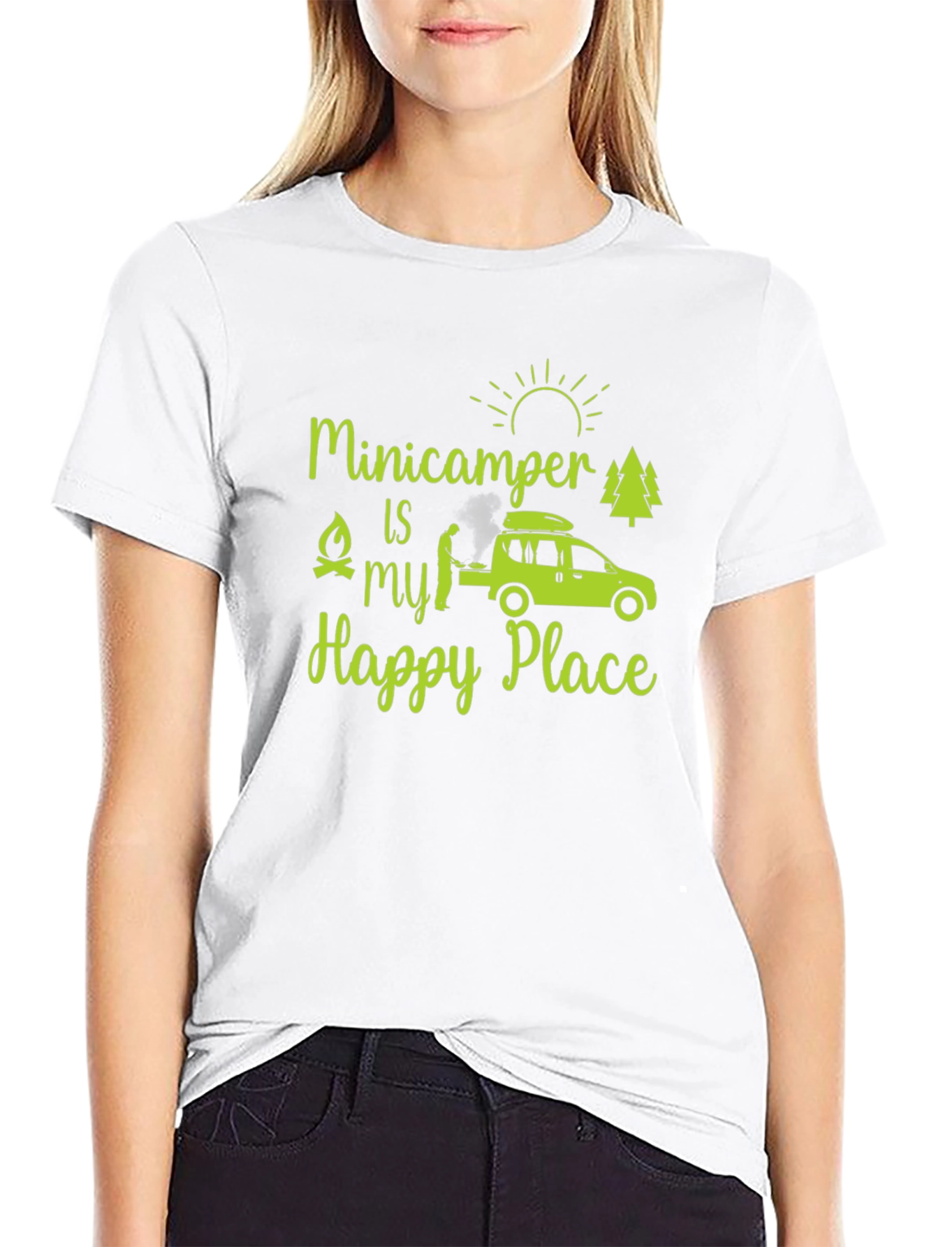 Black Minicamper Happy Place T-Shirt view 9