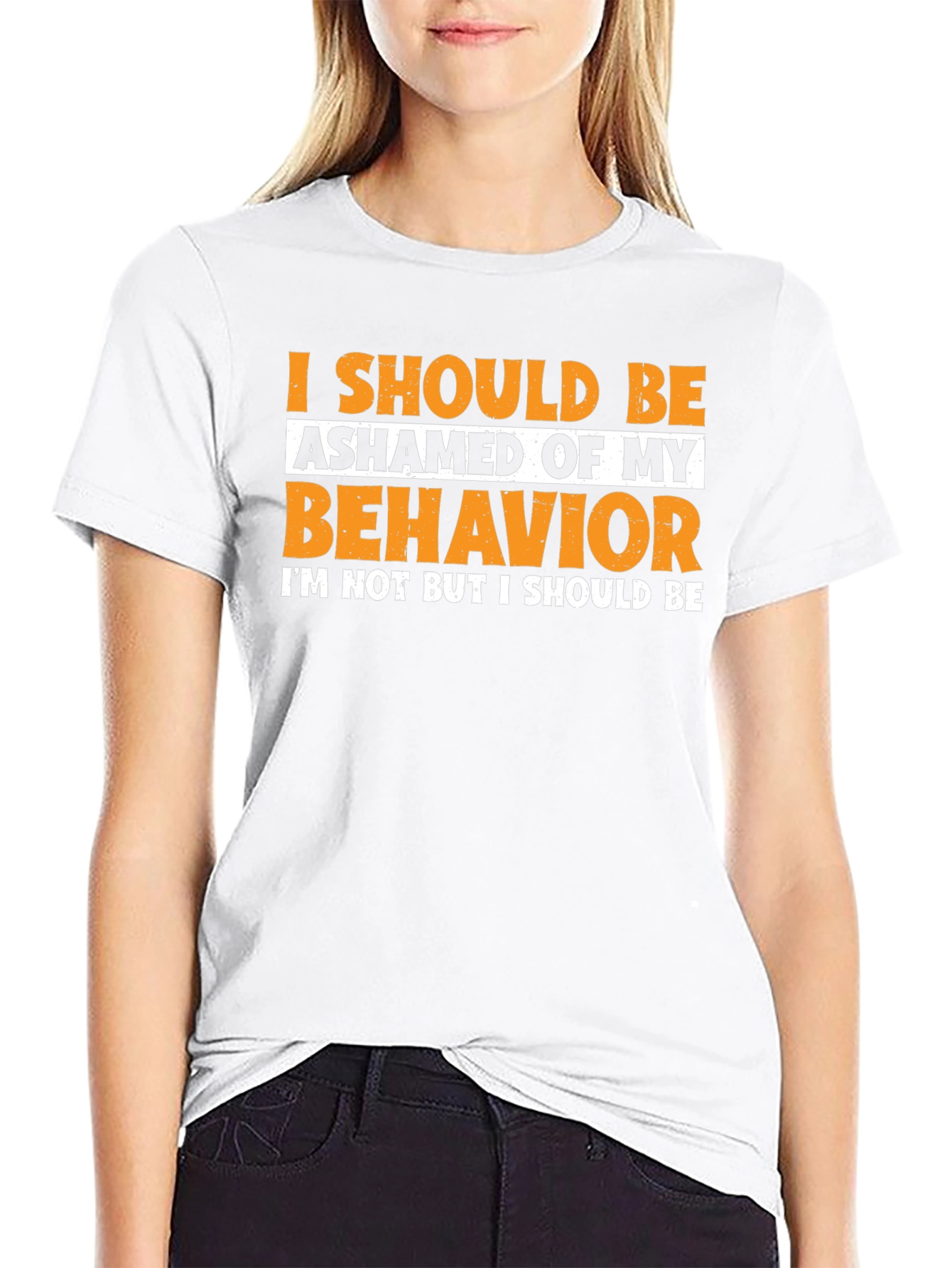Ashamed of My Behavior Funny Graphic T-Shirt - 9