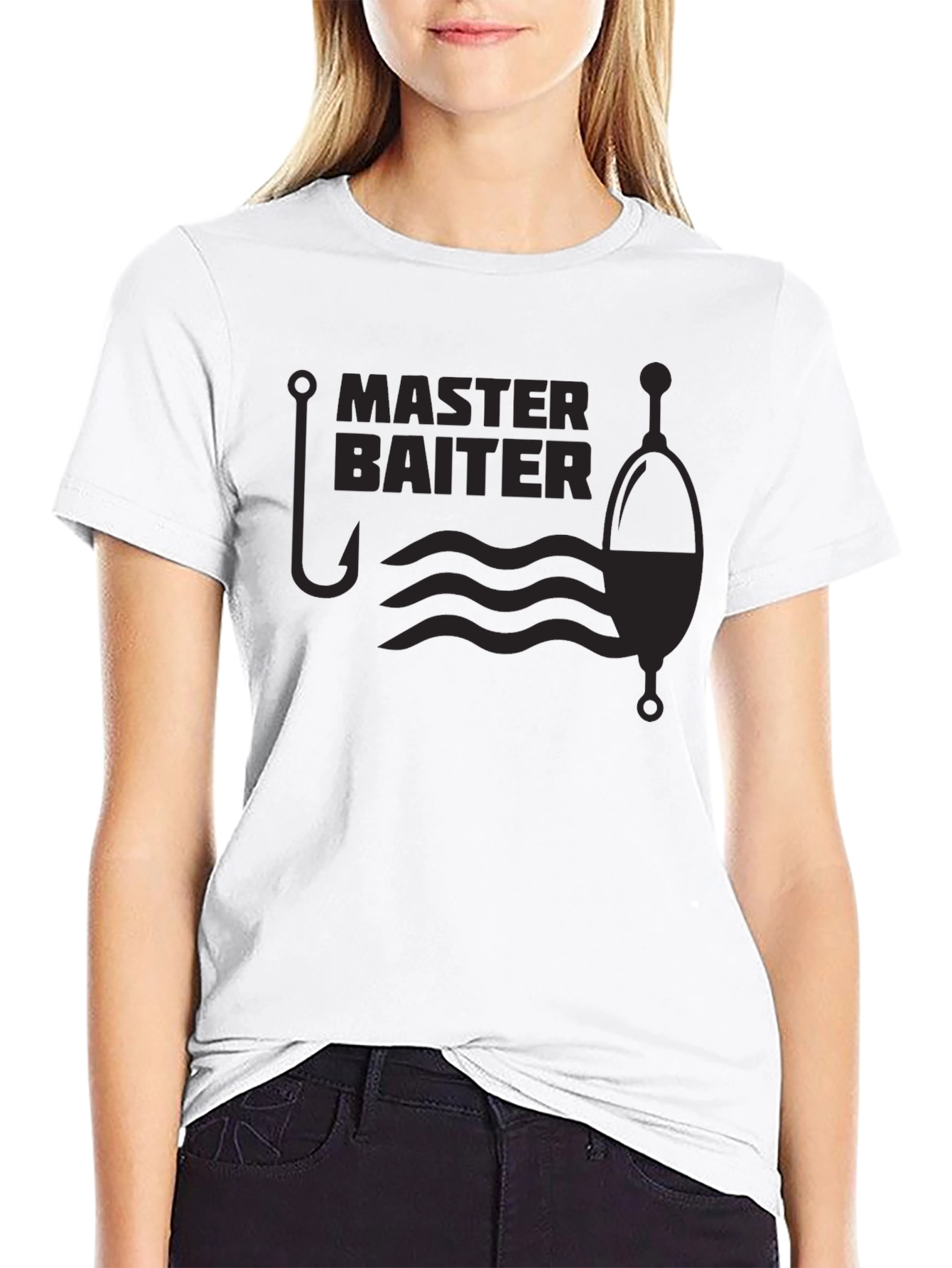 Black Master Baiter Fishing T-Shirt - Funny Angler Tee view 9