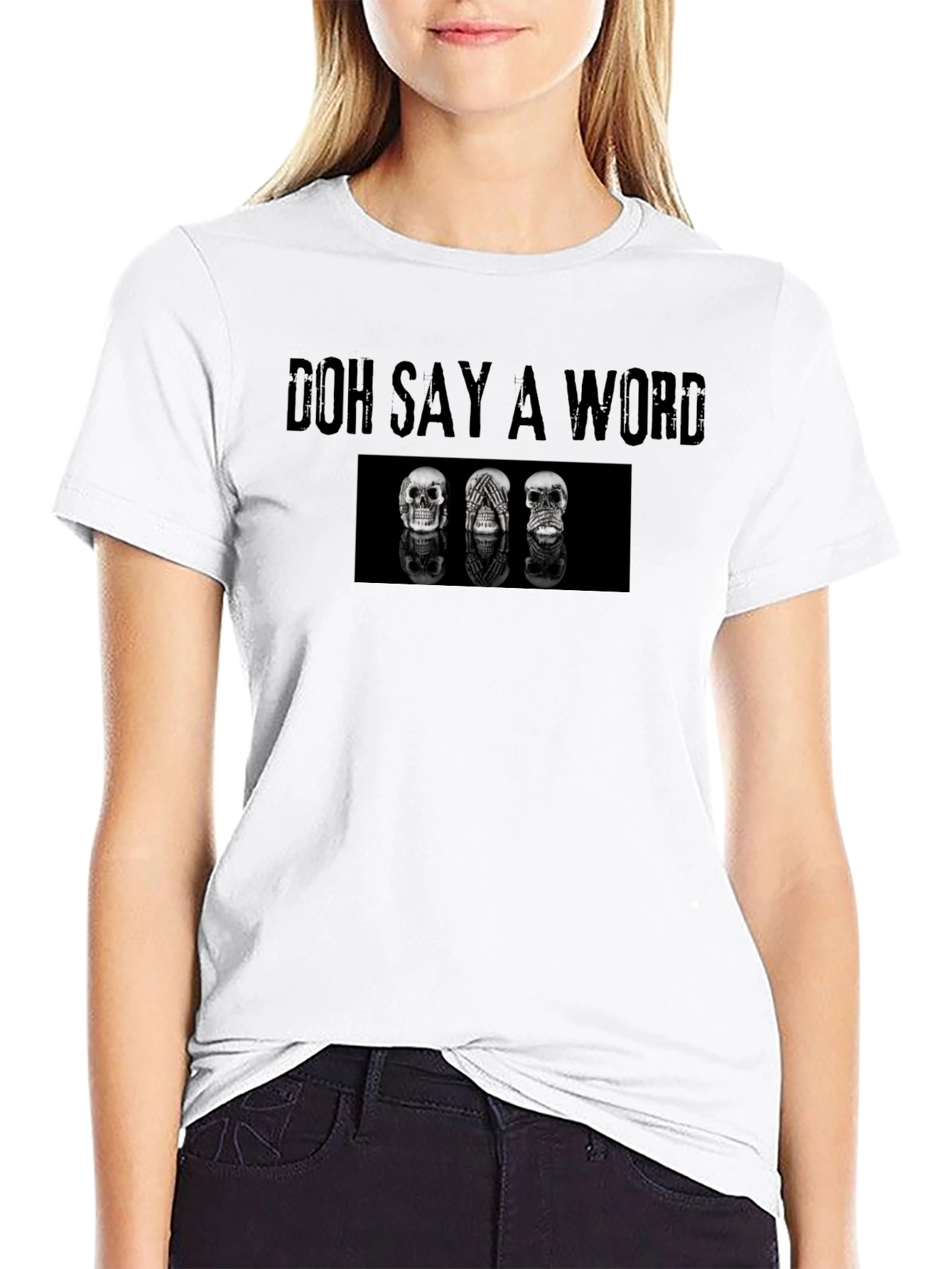 Black Doh Say A Word Graphic Tee view 9