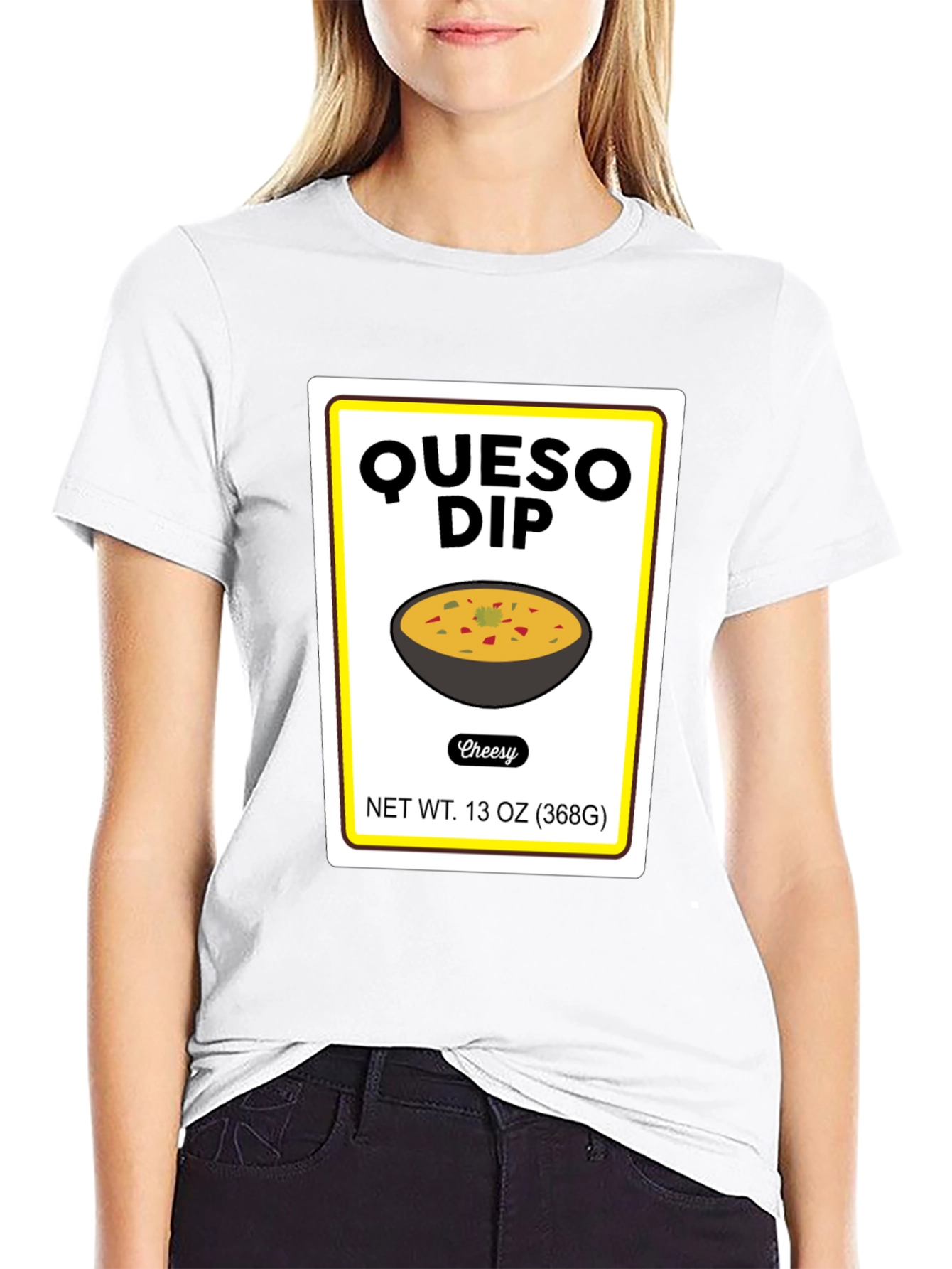 Black Queso Dip T-Shirt - Humorous Foodie Tee view 9