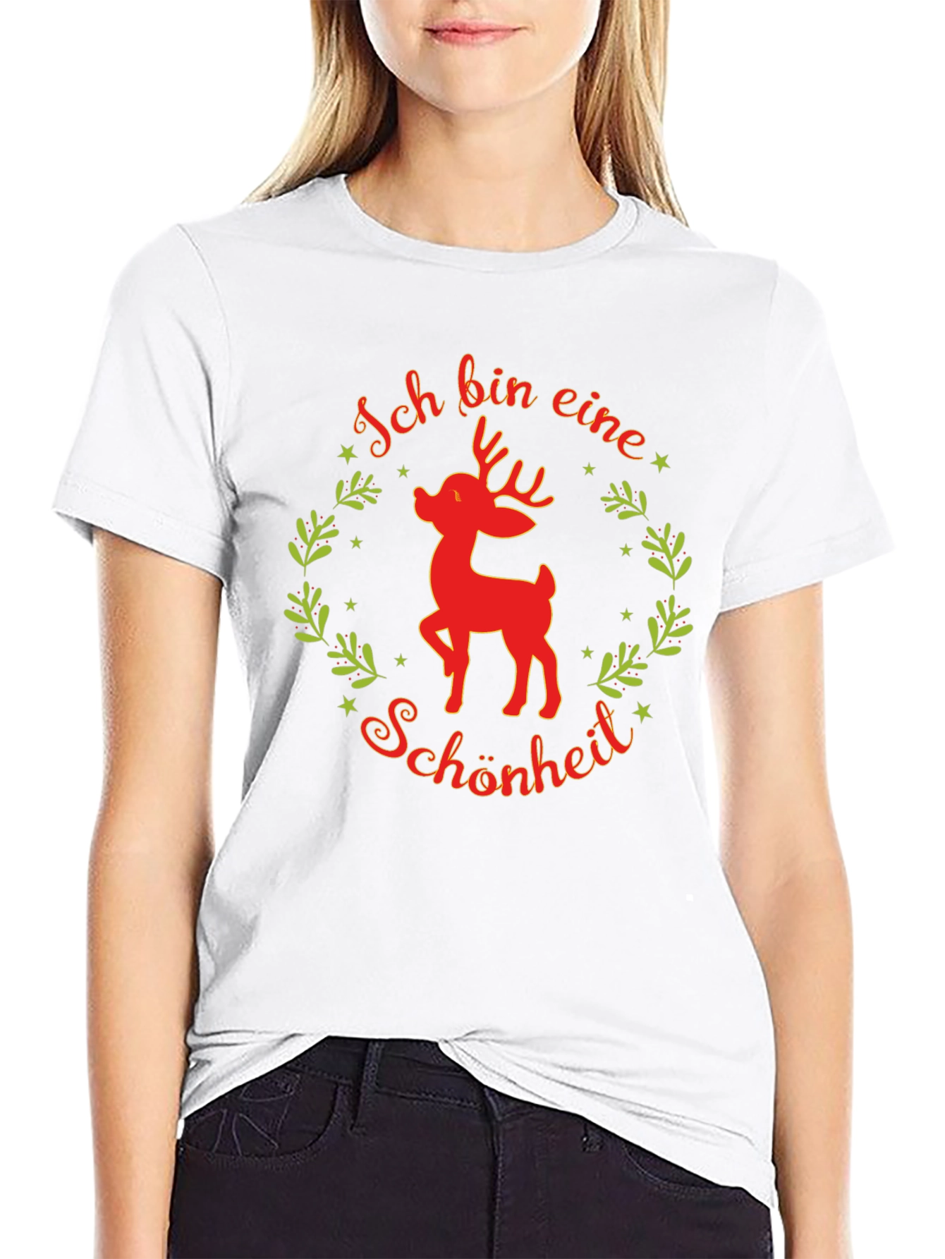 Black Festive Reindeer T-Shirt - Ich Bin Eine Schönheit view 9