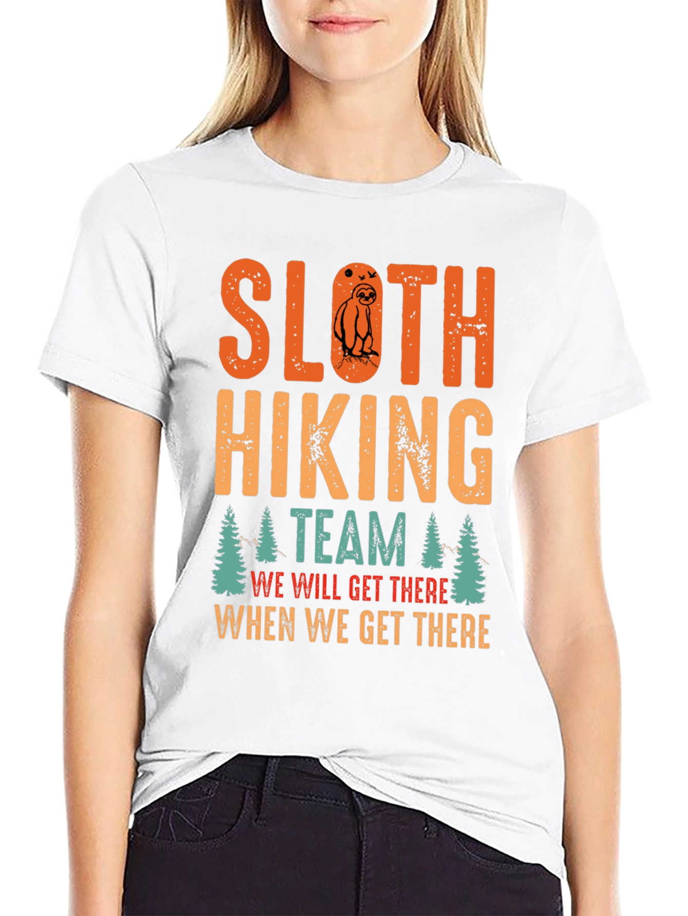 Black Sloth Hiking Team T-Shirt - Funny Adventure Tee view 9
