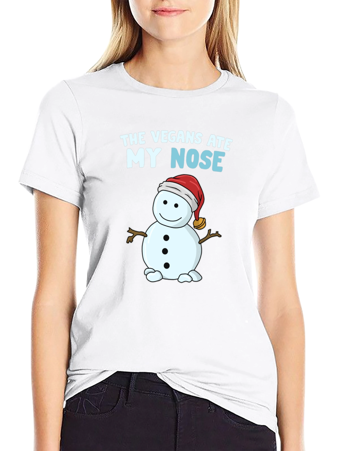 Black The Vegans Ate My Nose T-Shirt Snowman Funny view 9