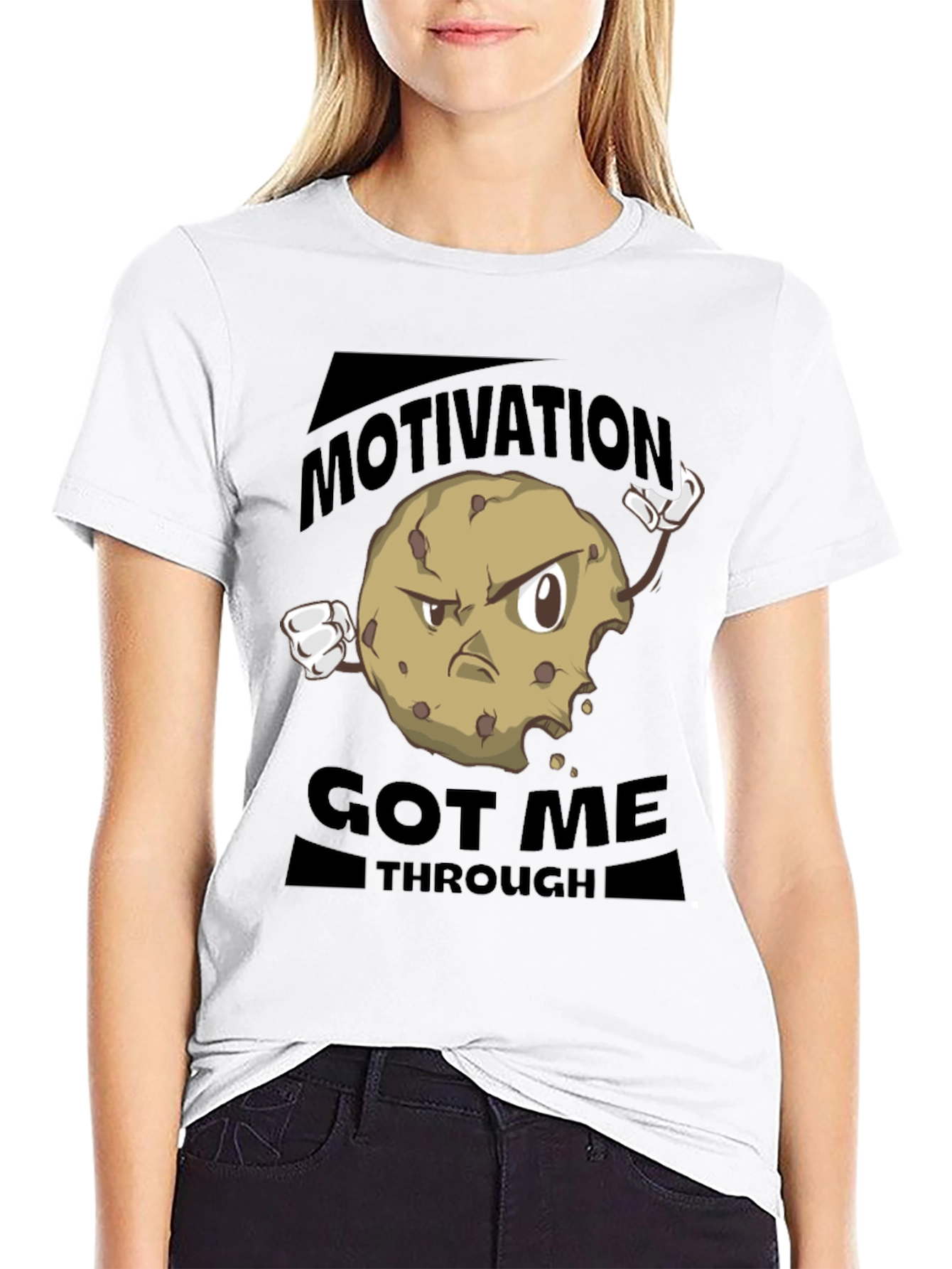 Black Motivational Cookie T-Shirt - Get Through Anything! view 9