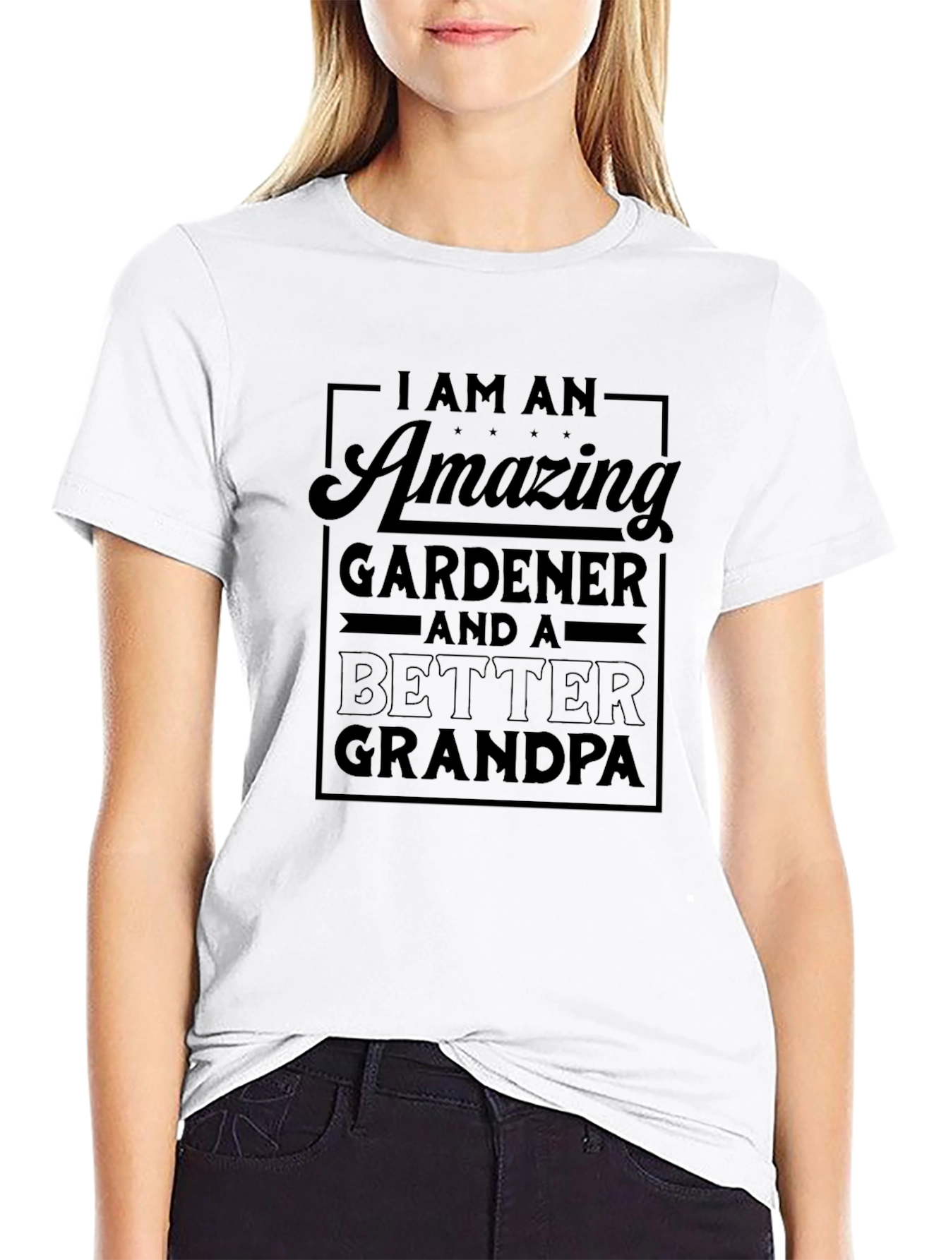 Black Amazing Gardener & Better Grandpa T-Shirt view 9