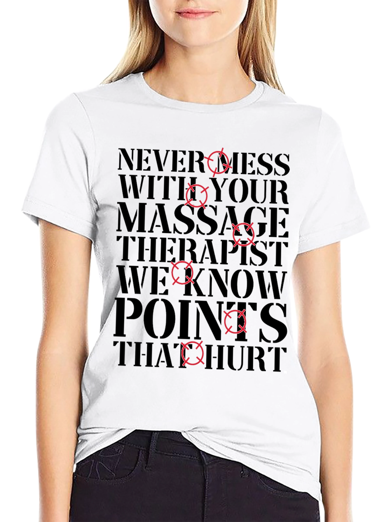 Black Massage Therapist Funny T-Shirt view 9