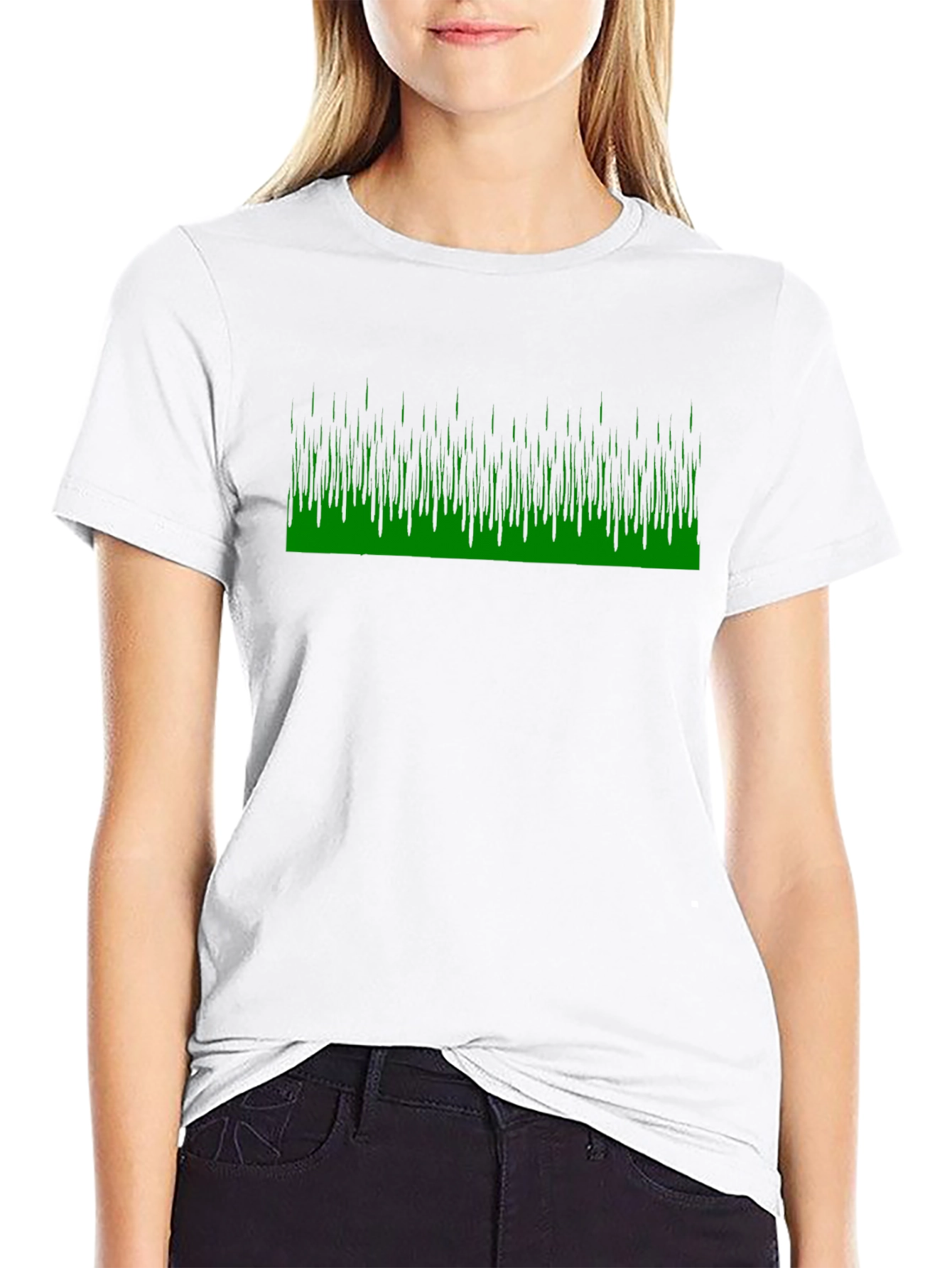 Black Black Tee with Green Matrix Style Graphic view 9