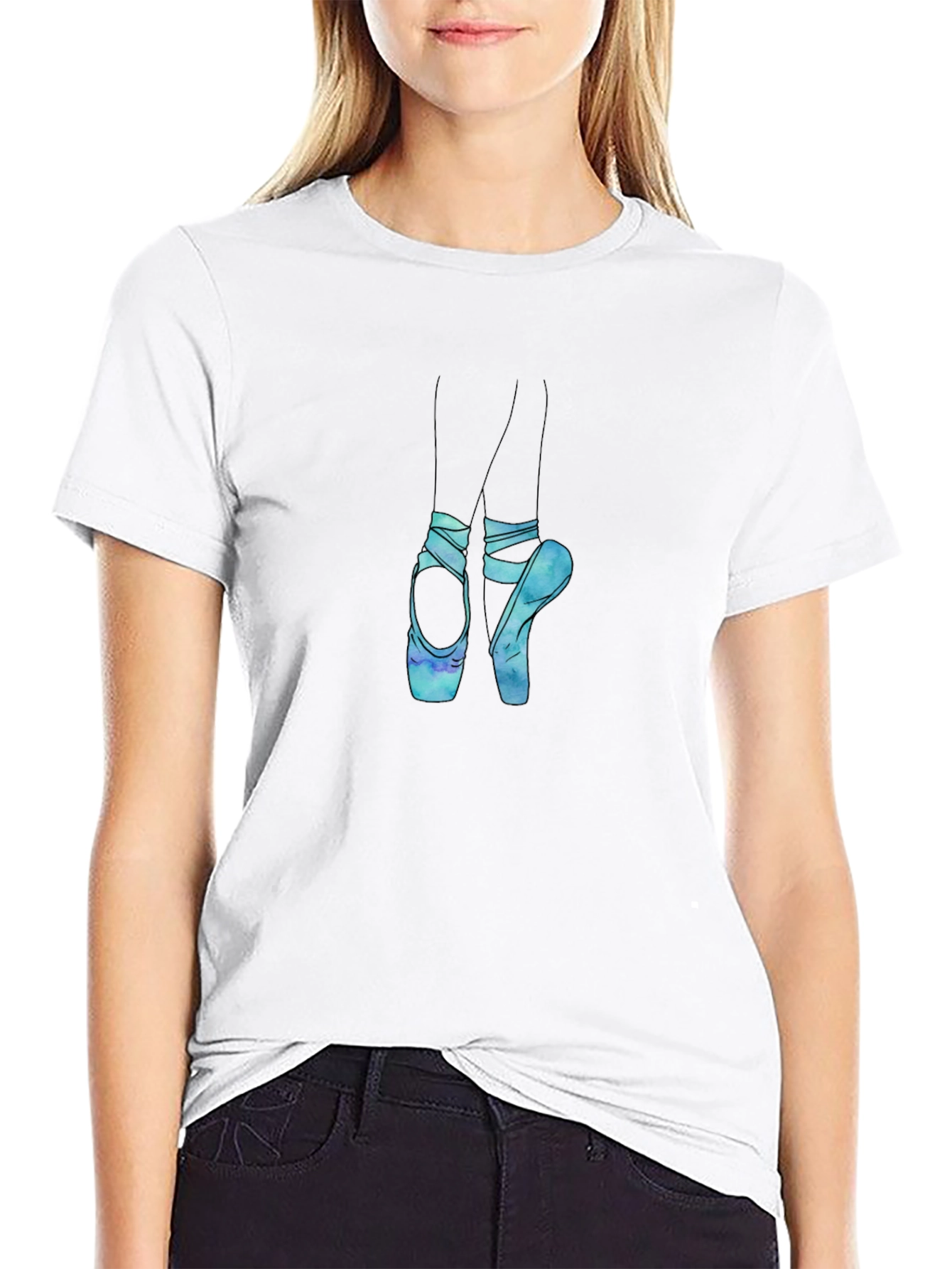 Black Ballet Shoes Graphic Tee - Dance Lover T-Shirt view 9