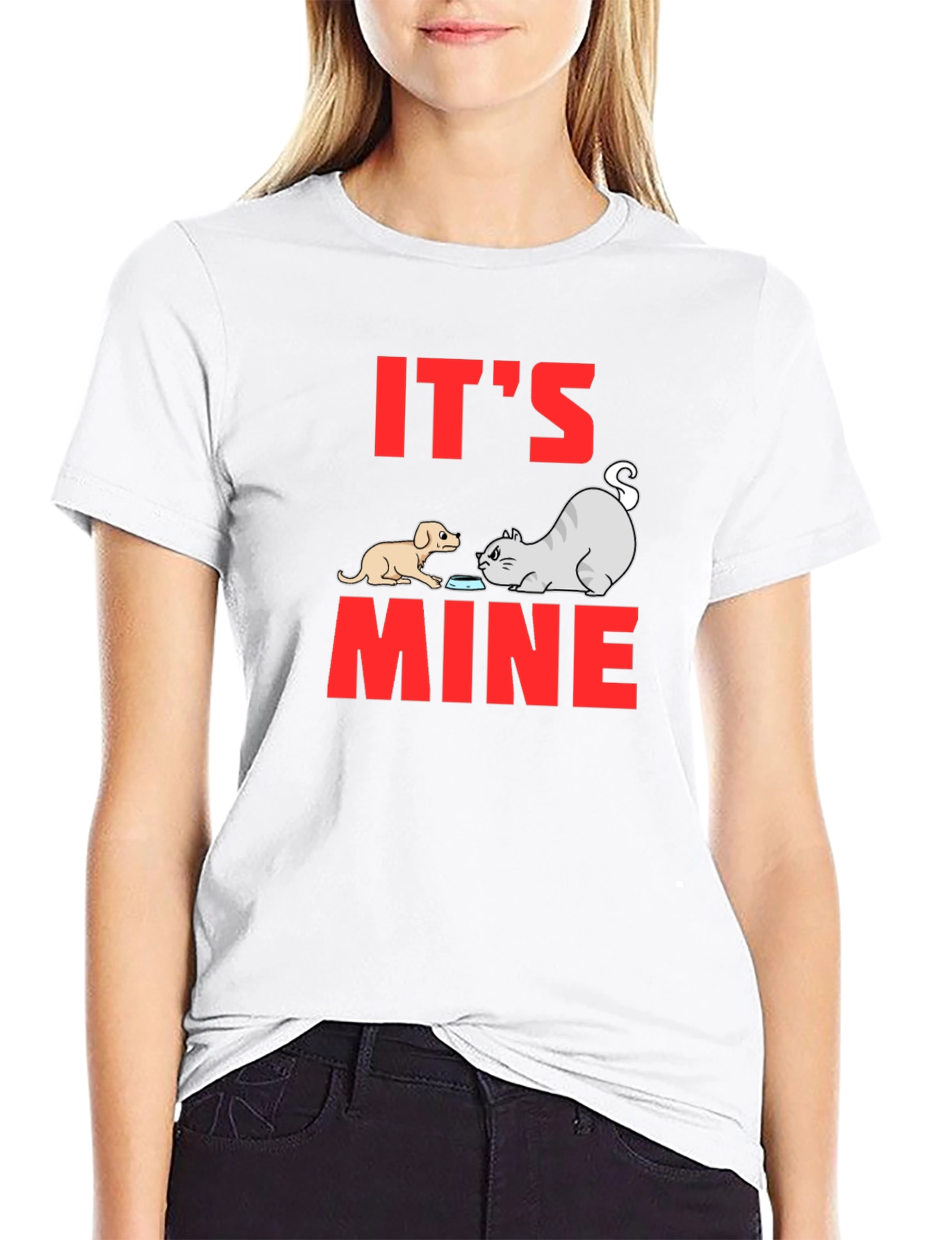 Black It's Mine Funny Animal Graphic Tee view 9