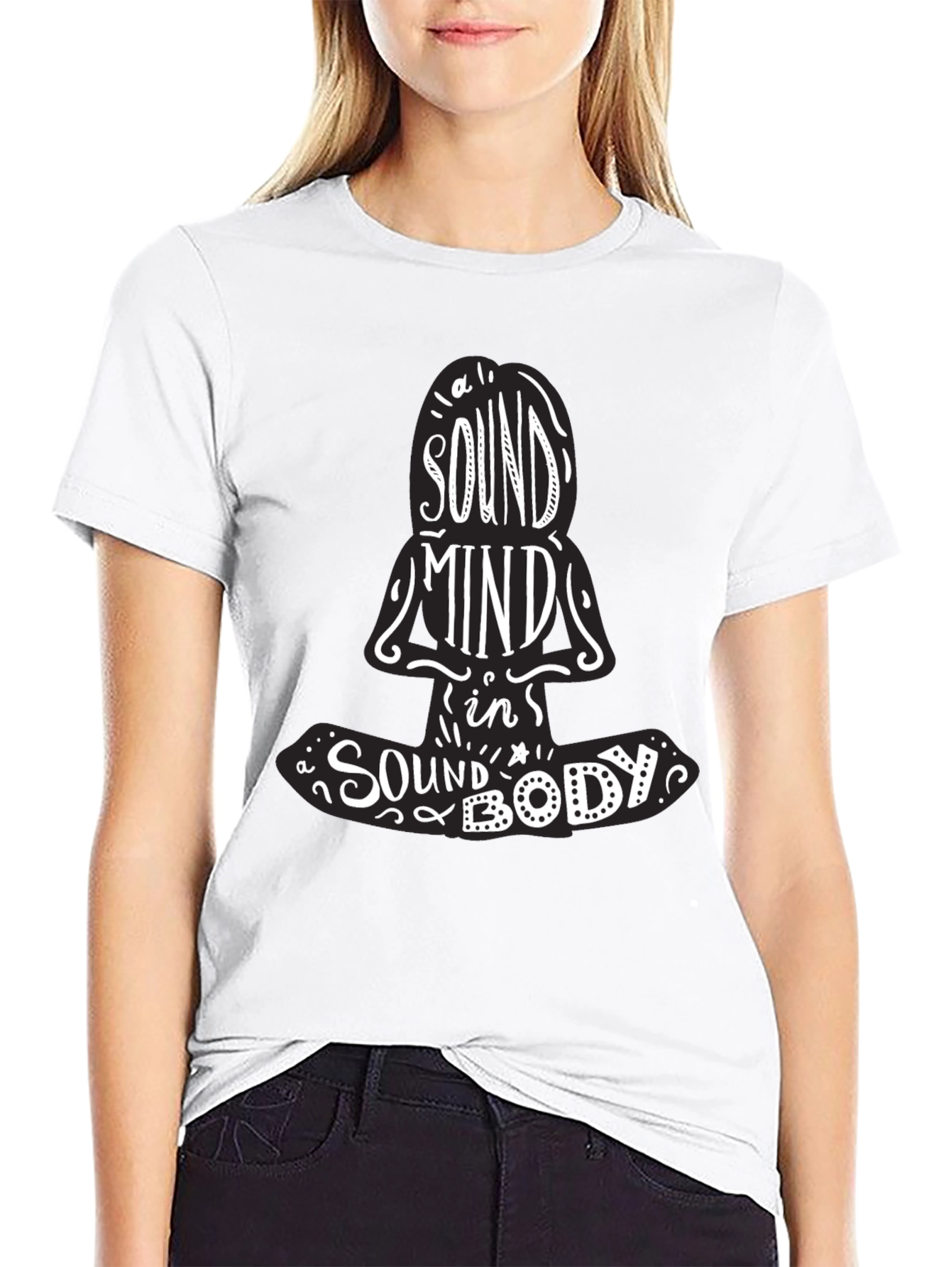 Black Sound Mind in a Sound Body Graphic Tee - Unisex Black T-Shirt view 9