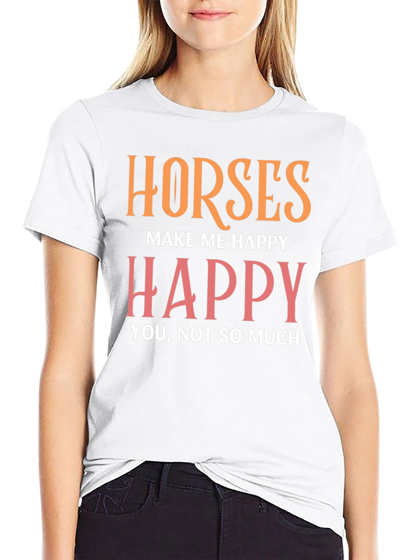 Black Horses Make Me Happy Graphic Tee view 9