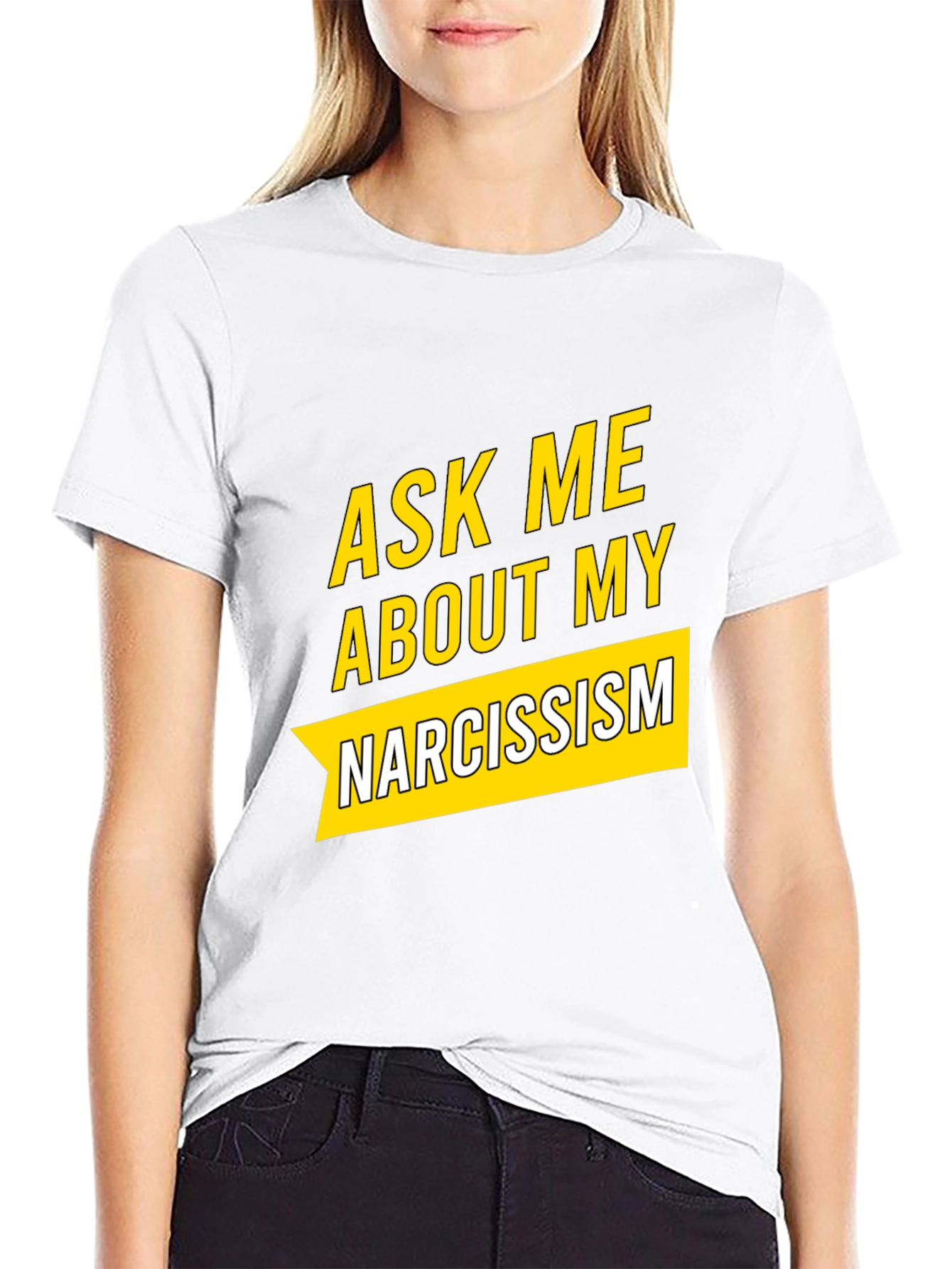 Black Ask Me About My Narcissism Black T-Shirt view 9