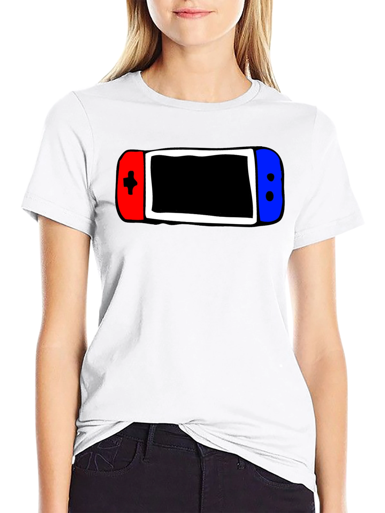 Black Gamer Style Tee - Console Controller Graphic T-Shirt view 9