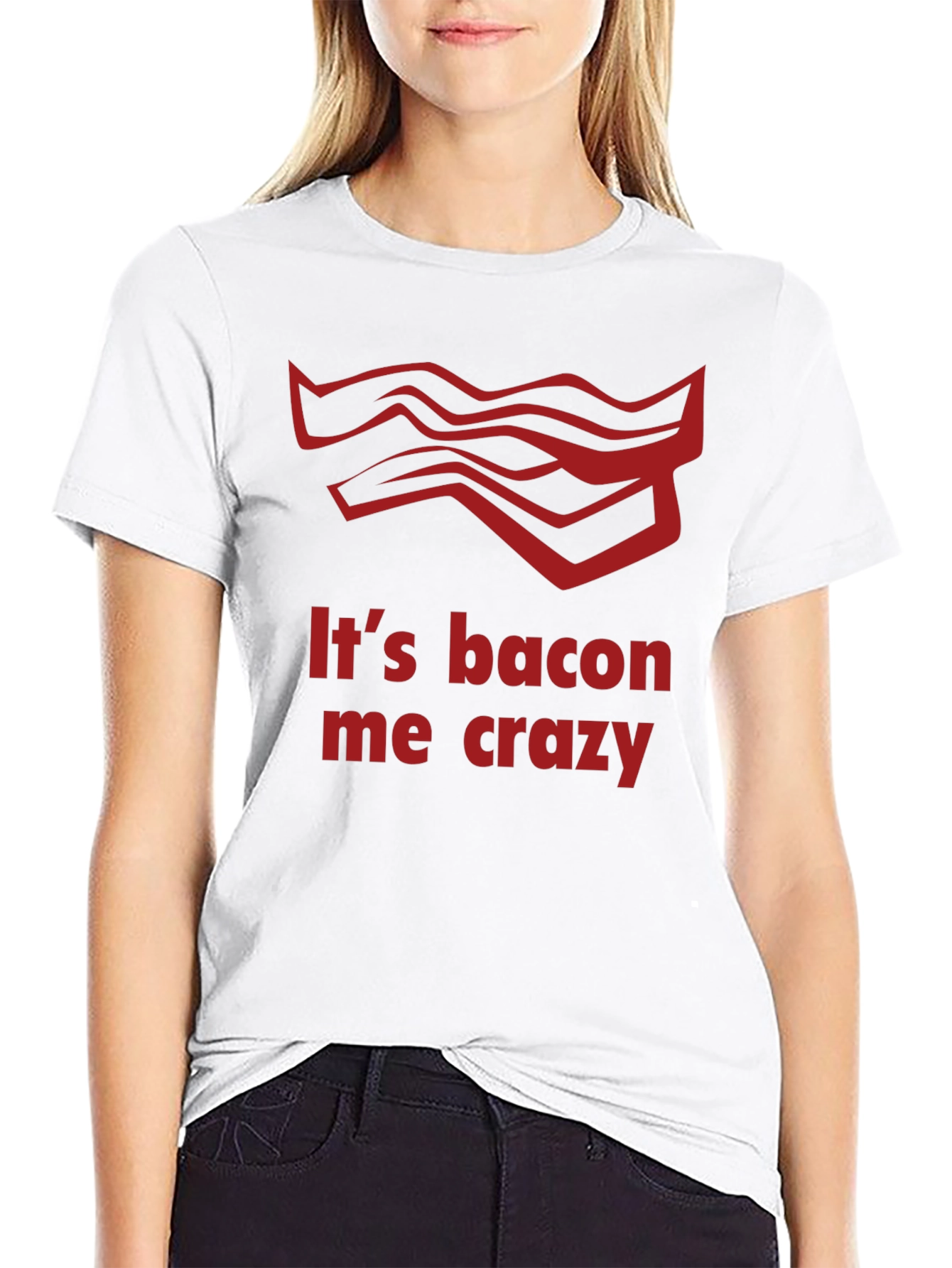 Black It's Bacon Me Crazy T-Shirt view 9