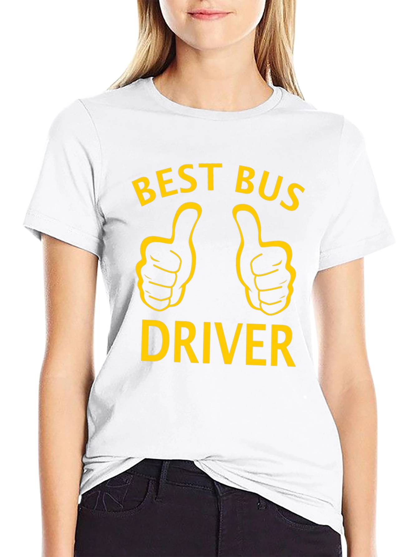 Black Best Bus Driver T-Shirt - Thumbs Up Graphic Tee view 9