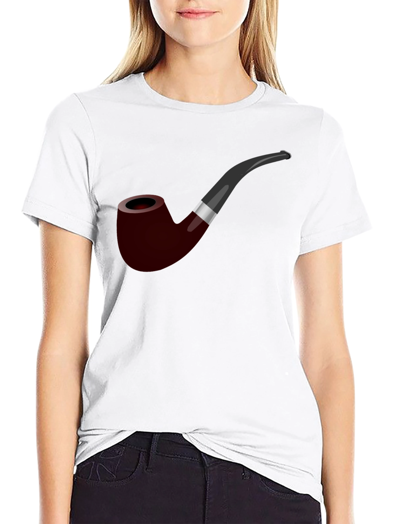Black Smoking Pipe Graphic T-Shirt - Classic Style view 9