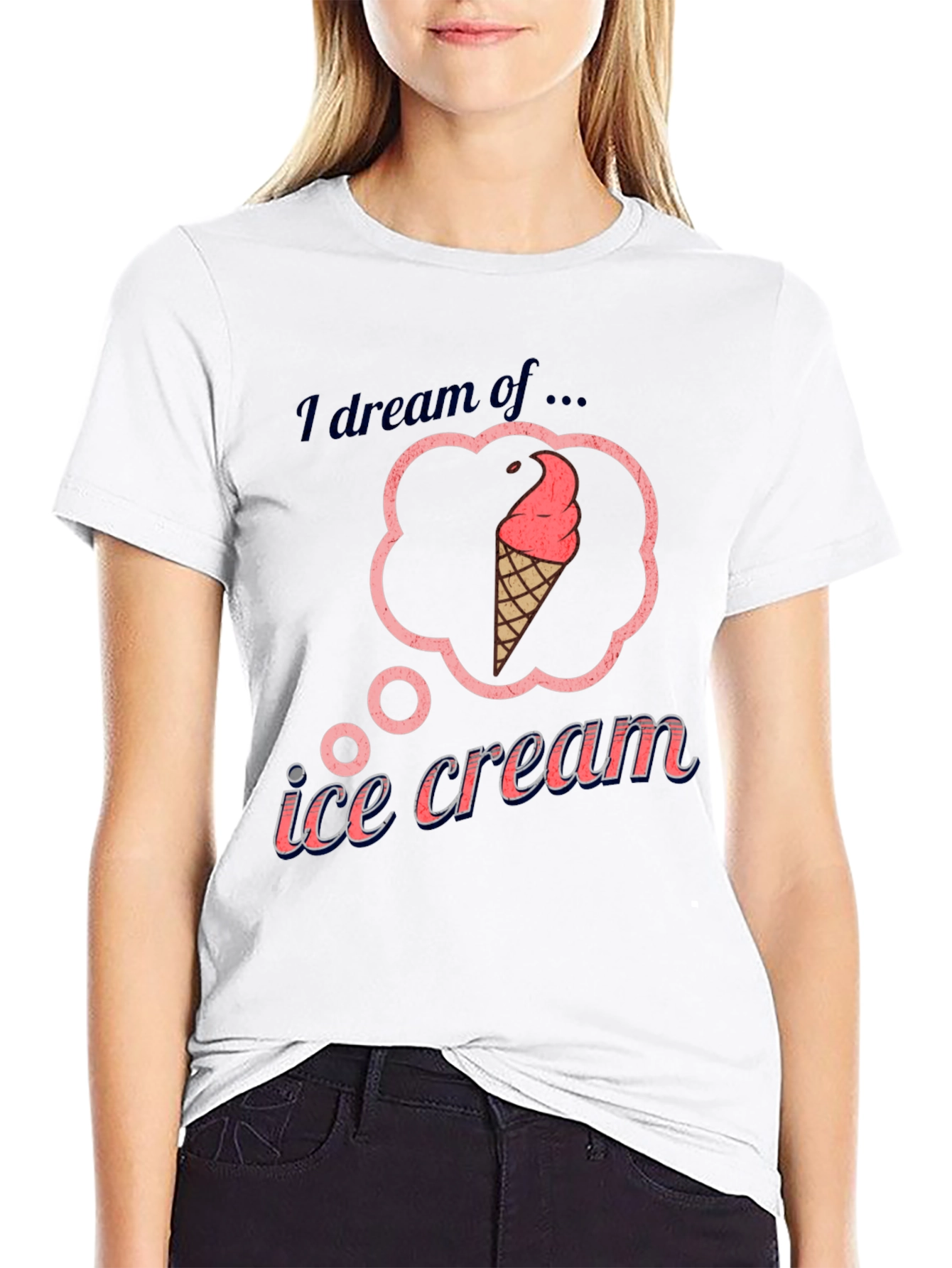 Black I Dream of Ice Cream T-Shirt view 9