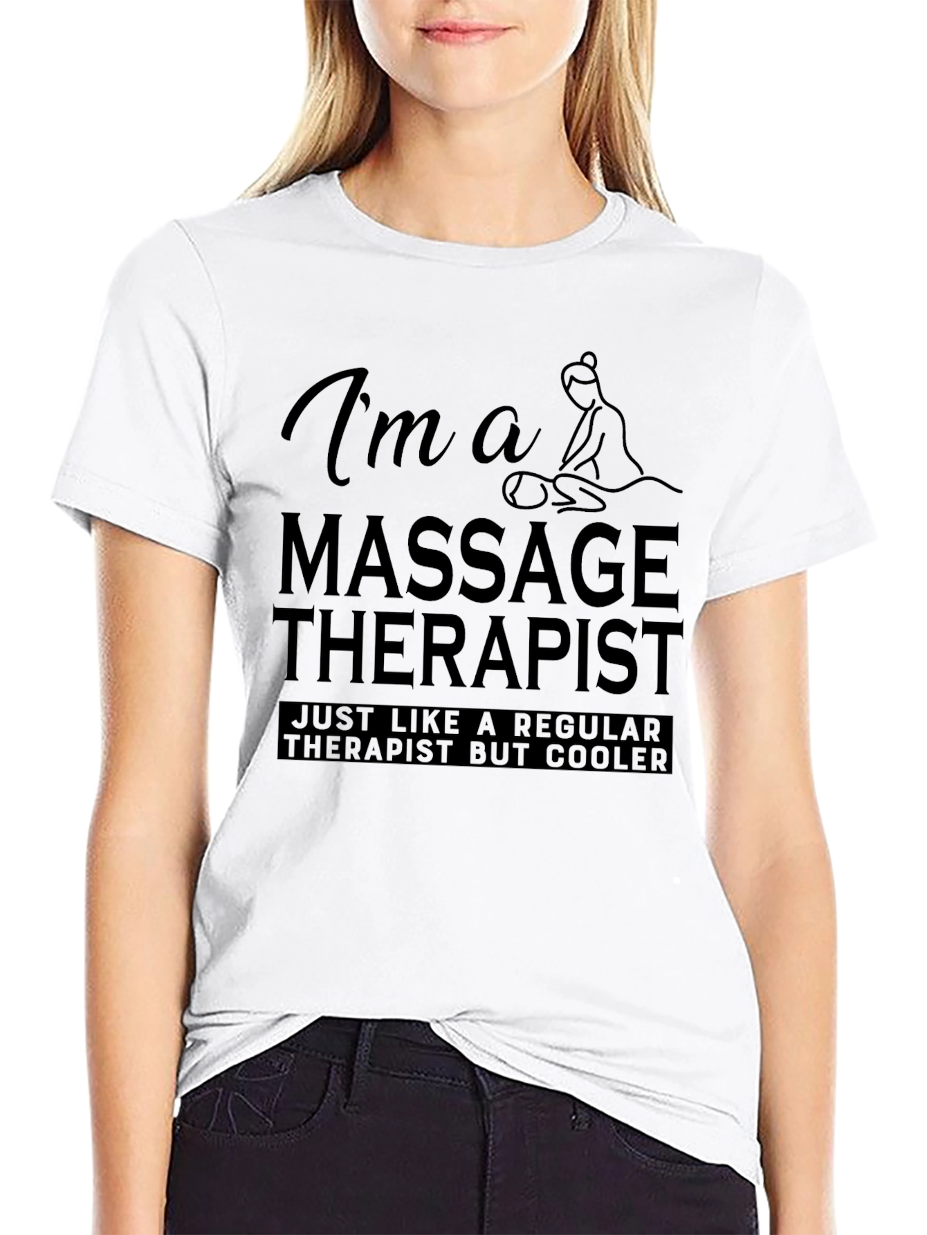 Black Massage Therapist Funny T-Shirt view 9