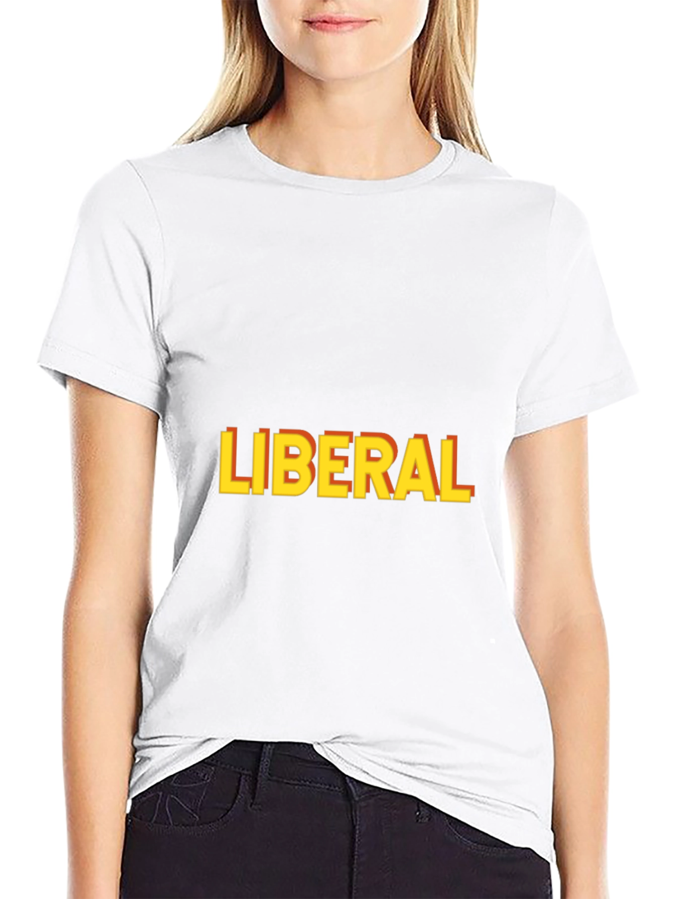 Black Liberal Graphic Print T-Shirt - Black view 9