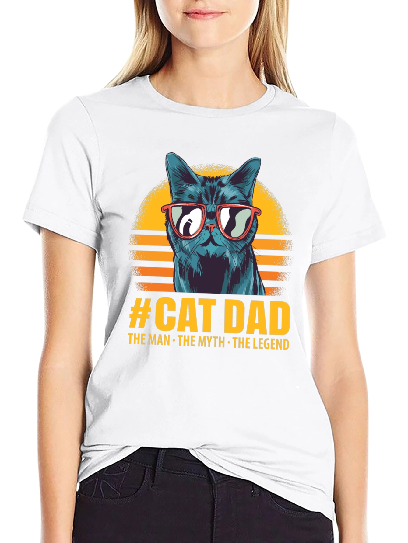 Black Cat Dad T-Shirt - The Man, The Myth, The Legend view 9
