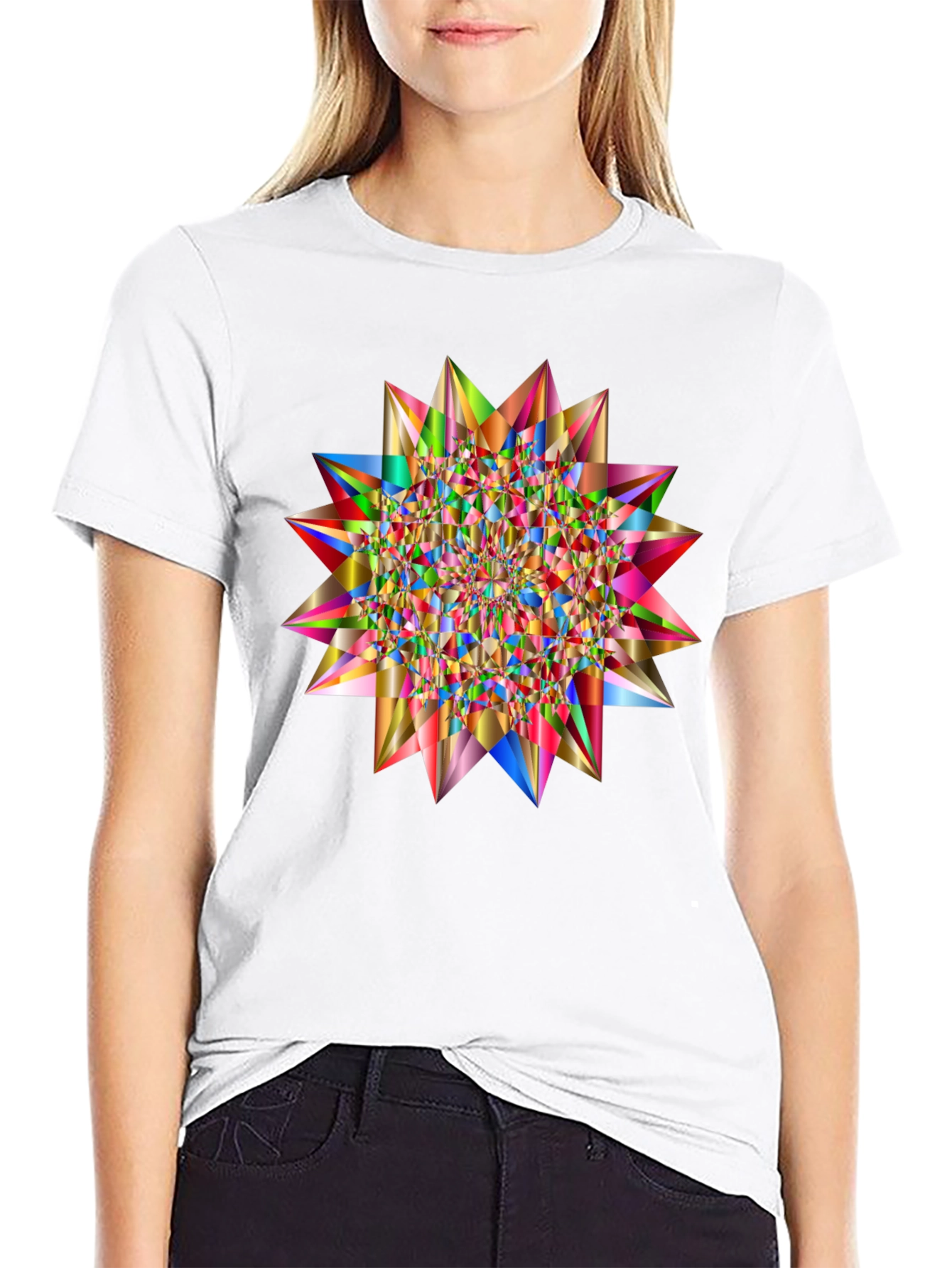 Black Geometric Starburst Tee view 9