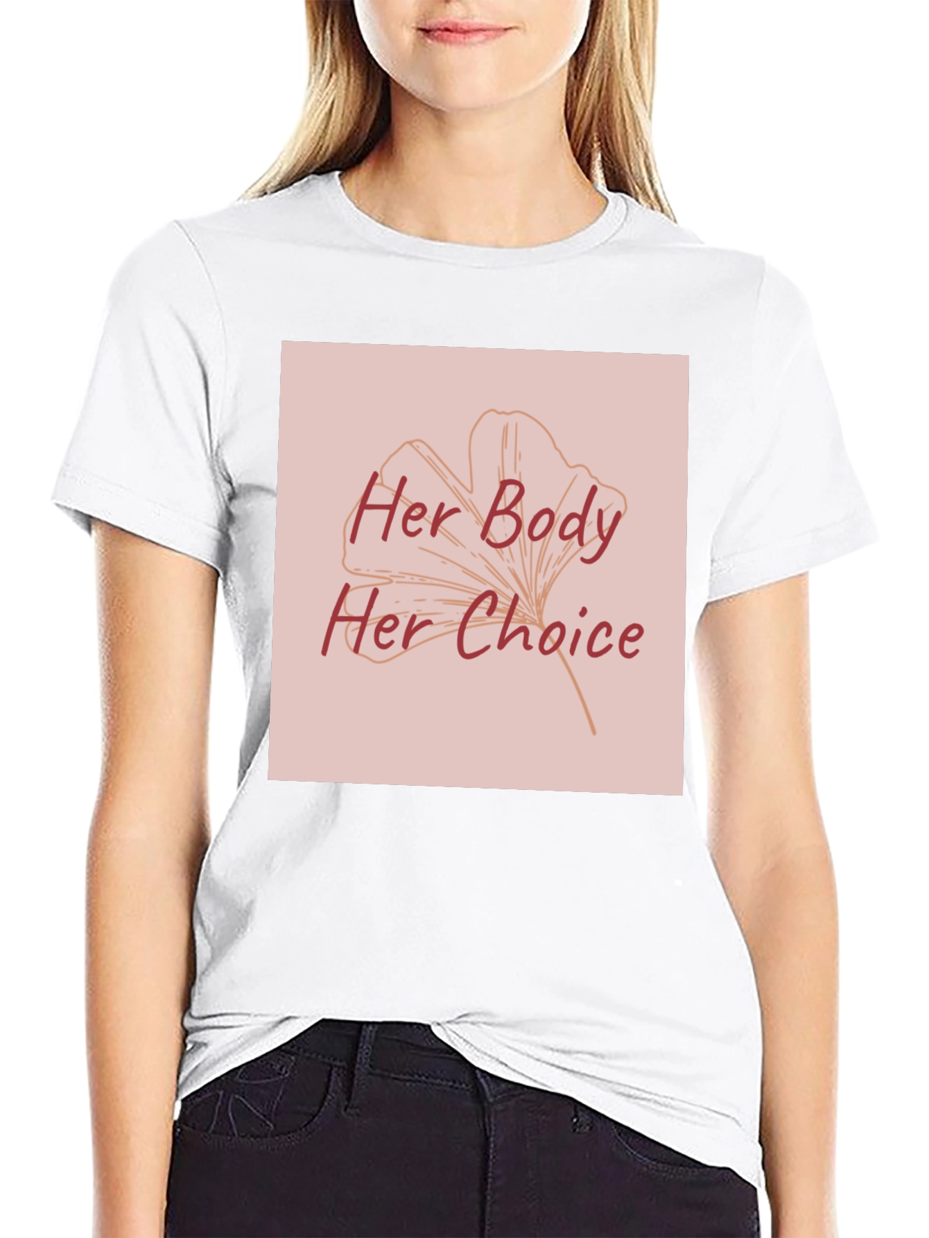 Black Her Body Her Choice Graphic Tee - Pro Choice T-Shirt view 9