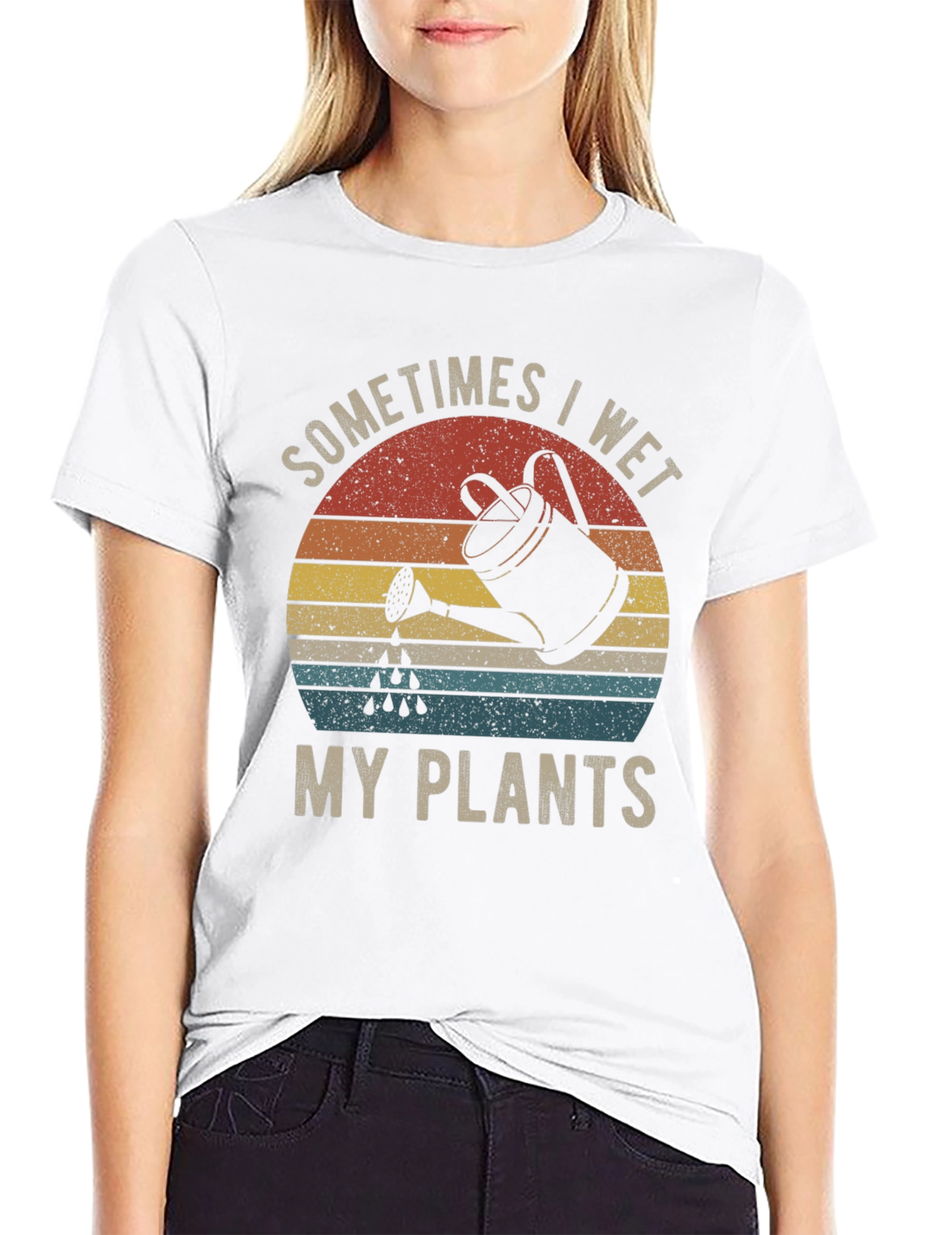 Black Sometimes I Wet My Plants Graphic Tee view 9